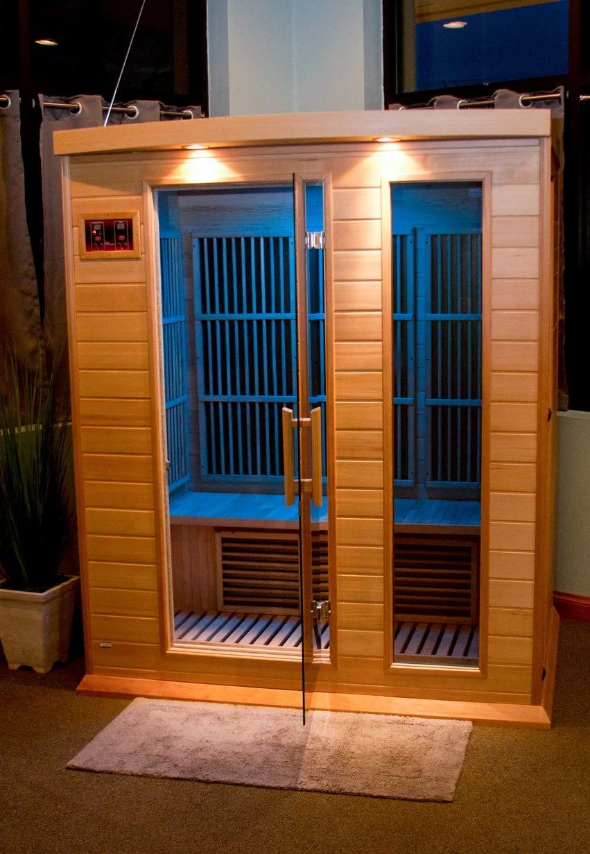 Infrared sauna therapy used at Premier IFM to reduce inflammation and support detoxification for healthier skin