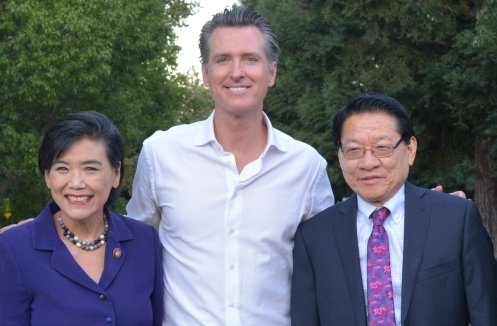 Rep. Judy Chu with CA Governor Gavin Newsom and Hon. Mike Eng