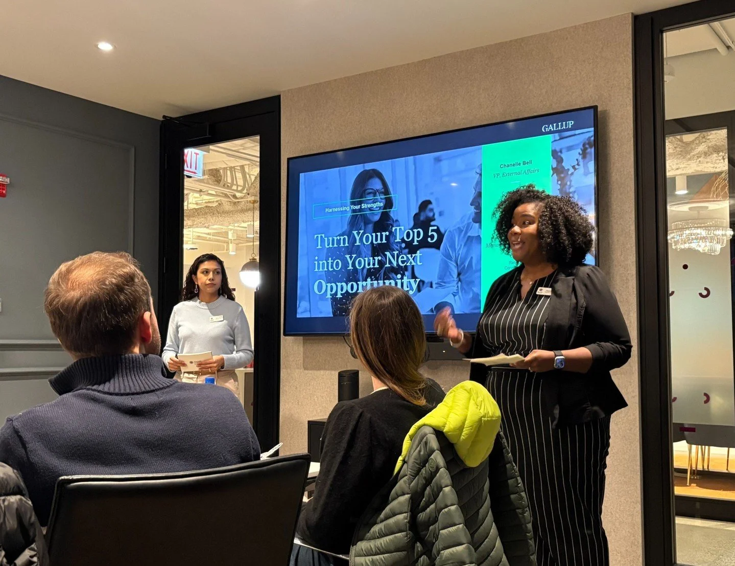 Last night, we gathered with alumni and corps members for an evening of connection, reflection, and growth during our Harnessing Your Strengths workshop.

Led by Gallup Certified Strengths Coaches Chanelle Bell and Diana Diaz, the session gave partic