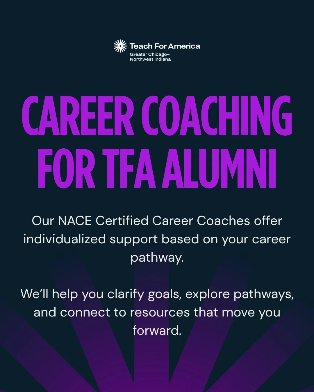 At Teach For America Greater Chicago&ndash;Northwest Indiana, we know your leadership journey doesn&rsquo;t end after the corps- it grows, evolves, and continues to shape the future of education.

That&rsquo;s why we launched the Career Advancement C