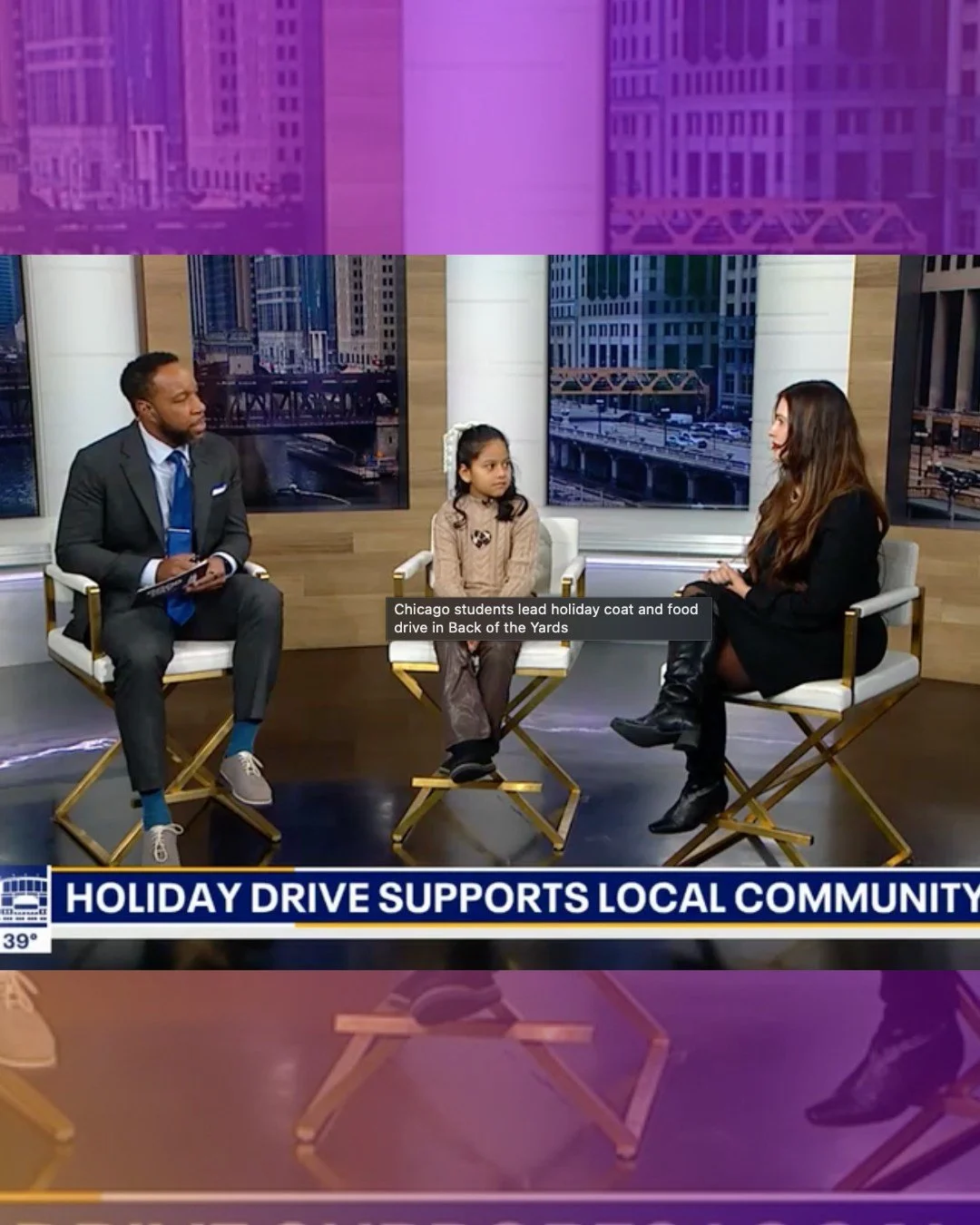 💜 This holiday season, students at @HamlineElementary are leading with heart.

Alumna principal Natasha Ortega was featured on @FOX32Chicago, sharing how her students in the Back of the Yards neighborhood organized a winter coat and canned food driv