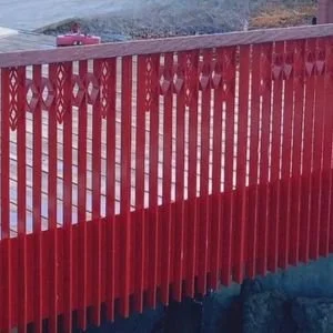 Custom painted fencing in red colour