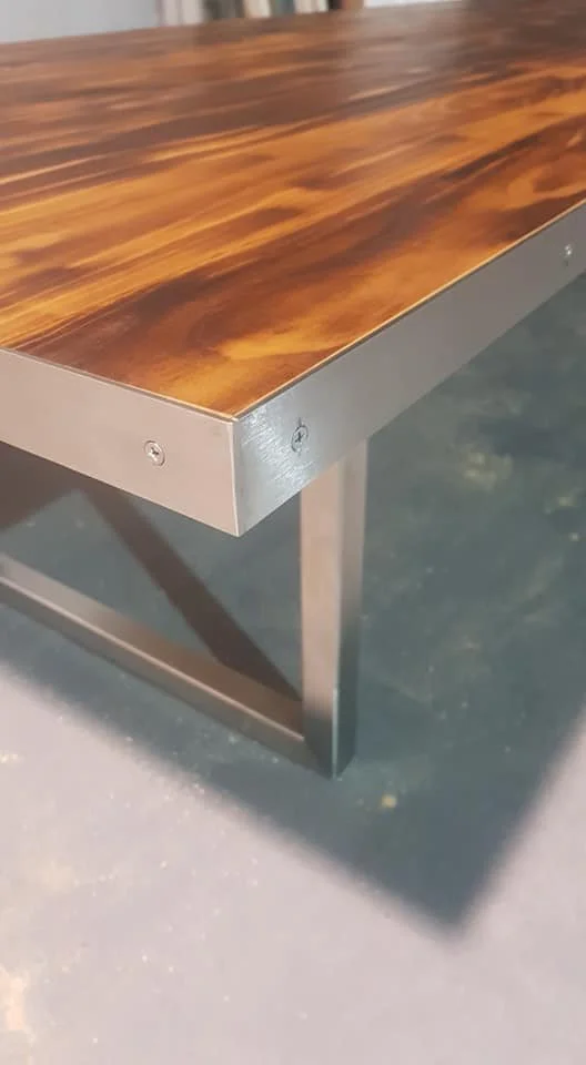 Timber and steel table