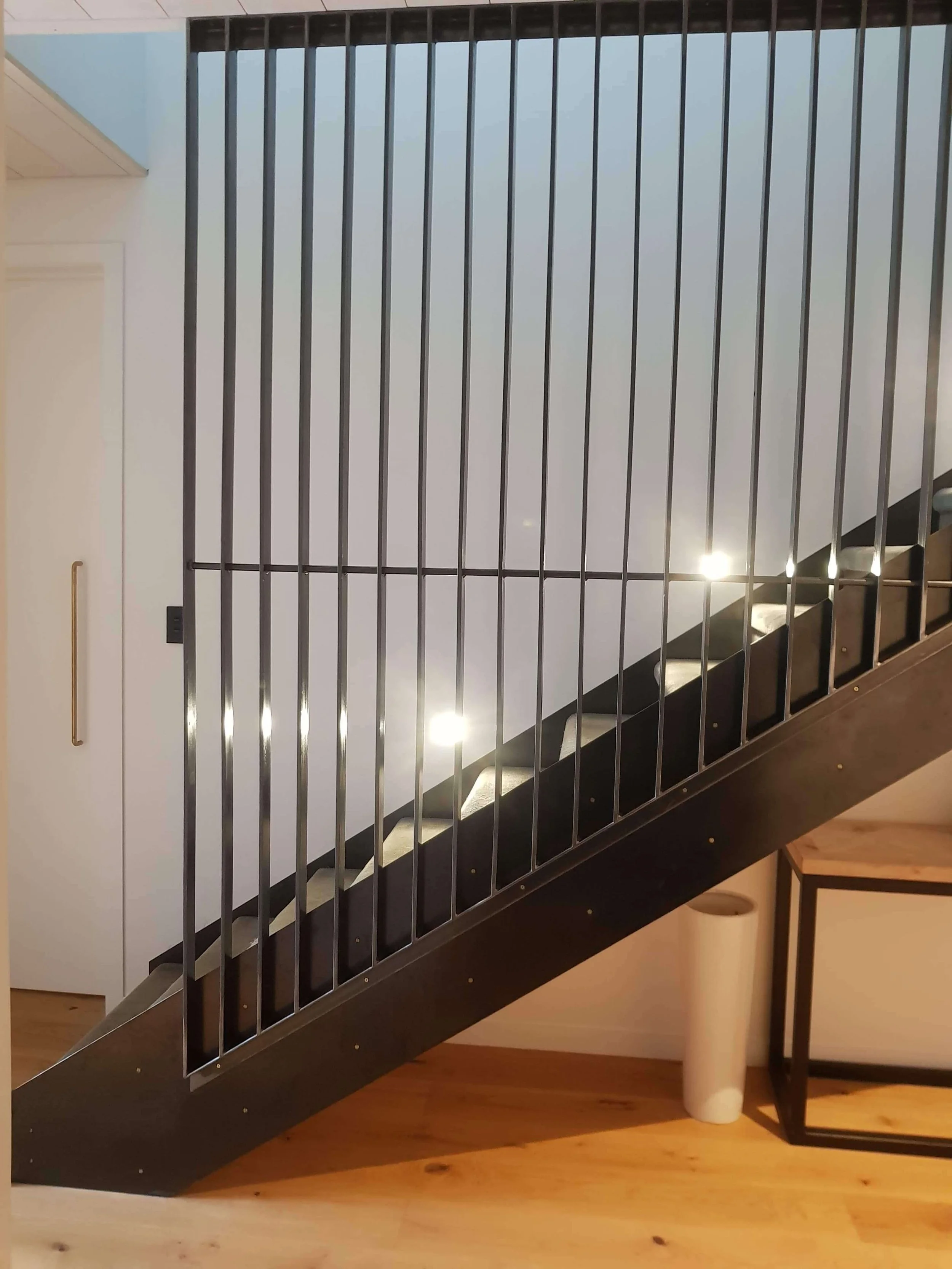 Interior Steel railings leading upstairs