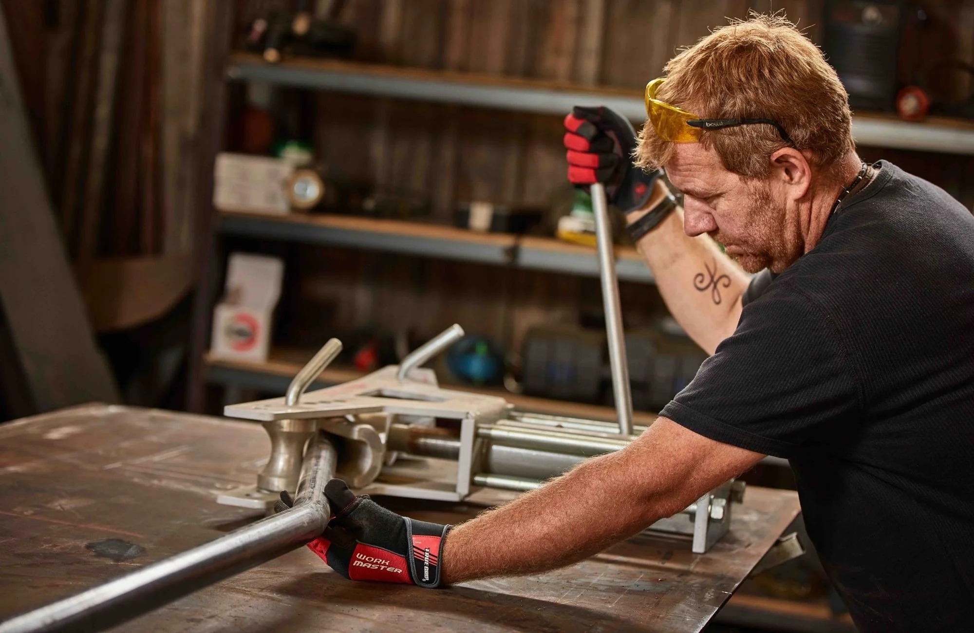 a fabricator working on metal