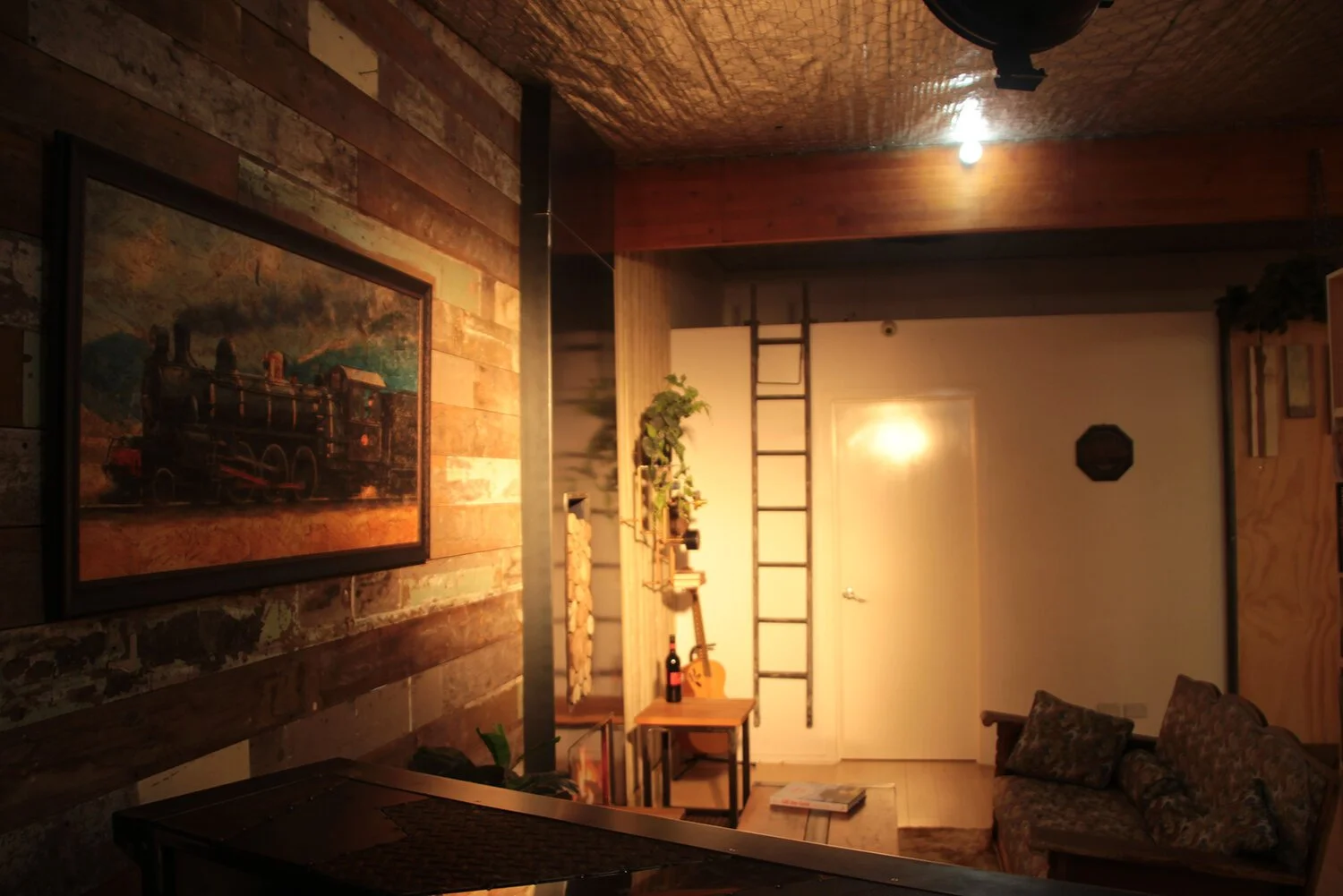 An interior design lounge room fit-out in industrial style