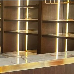 brass reception desk