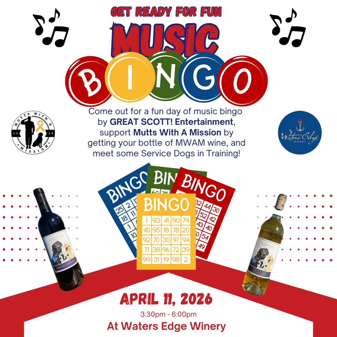 Music Bingo with GREAT SCOTT! Entertainment at Waters Edge Winery