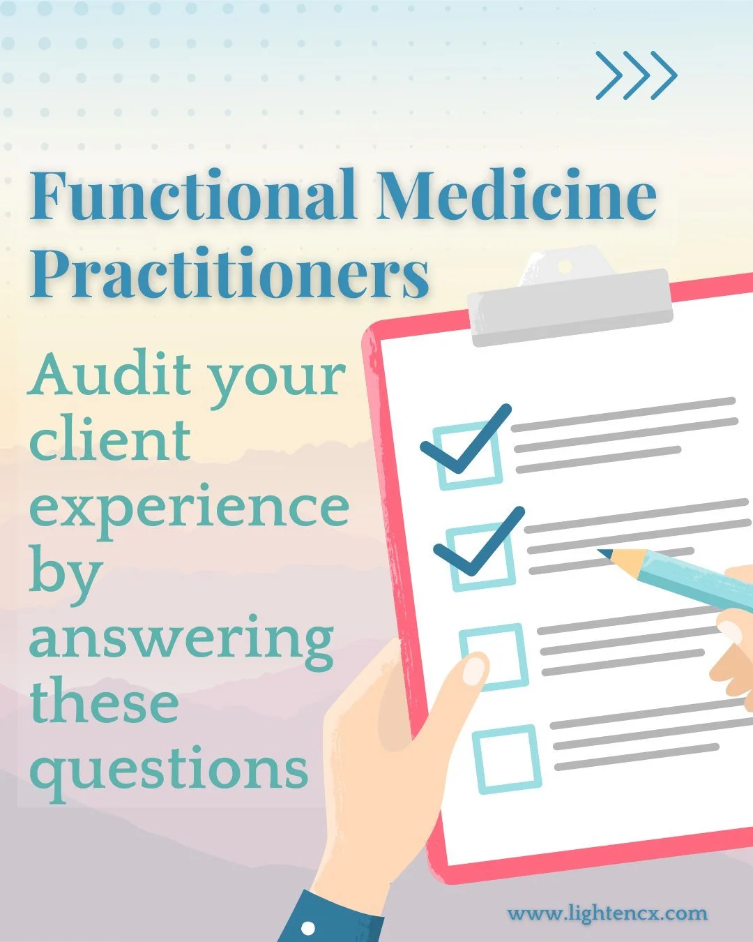 The field of functional medicine is growing FAST, and your client experience is what sets you apart in a world of growing options in an expanding market. 

When clients feel cared for, supported, and valued, they stick around and rave about your prac