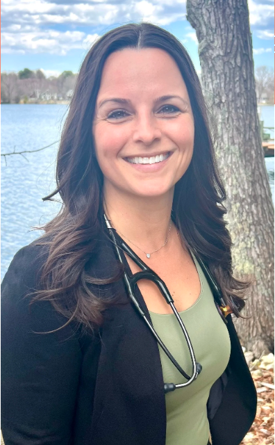 Brunette woman, April Maloney