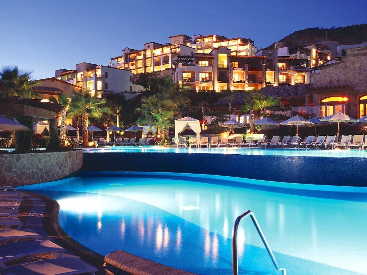 rest and relaxation at pool during late hours