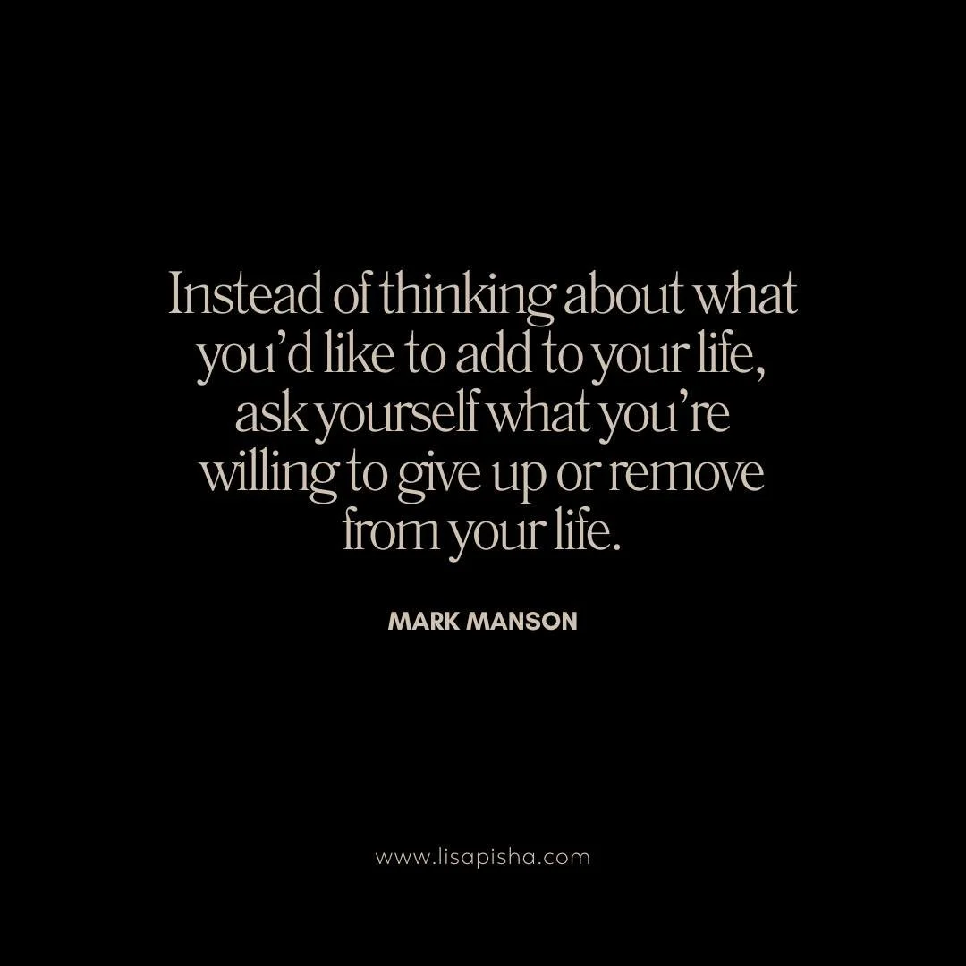 This one comes from the author @markmanson and his advice on starting the new year, differently. No more resolutions, no more adding to the list of things you have to do that can begin to feel like burdens. Instead, try this: What are you no longer w