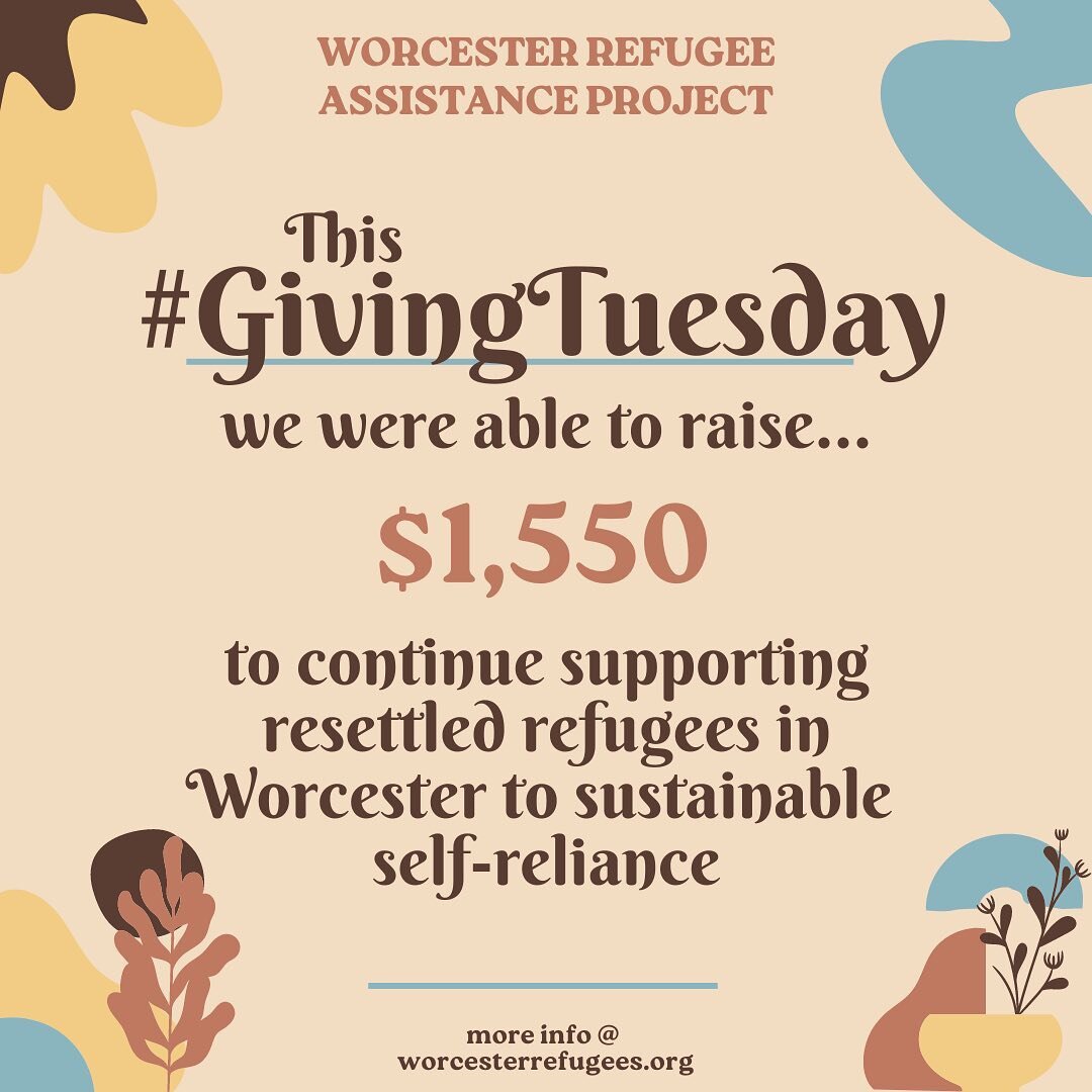 Thank you so much to everyone that helped us raise money to continue supporting resettled refugees in Worcester! You all rock!

If you&rsquo;d like to donate, please go to the link in our bio for more info.