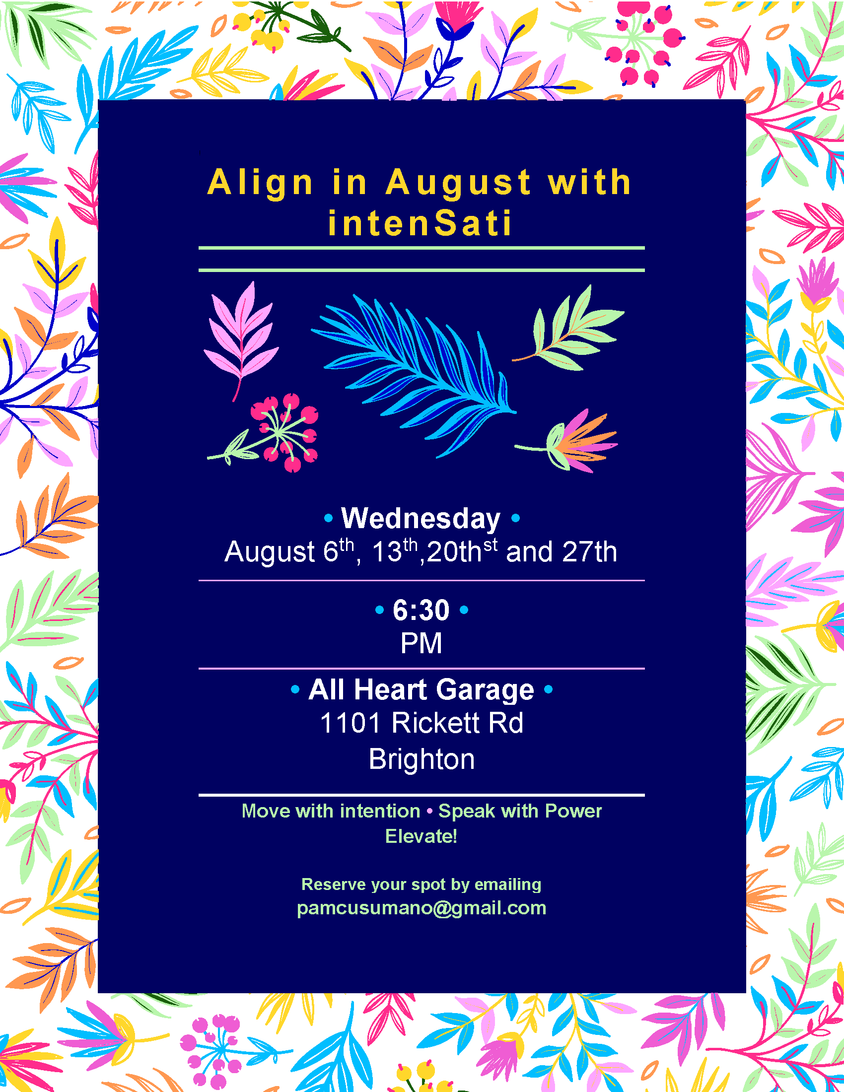 Align in August with intenSati