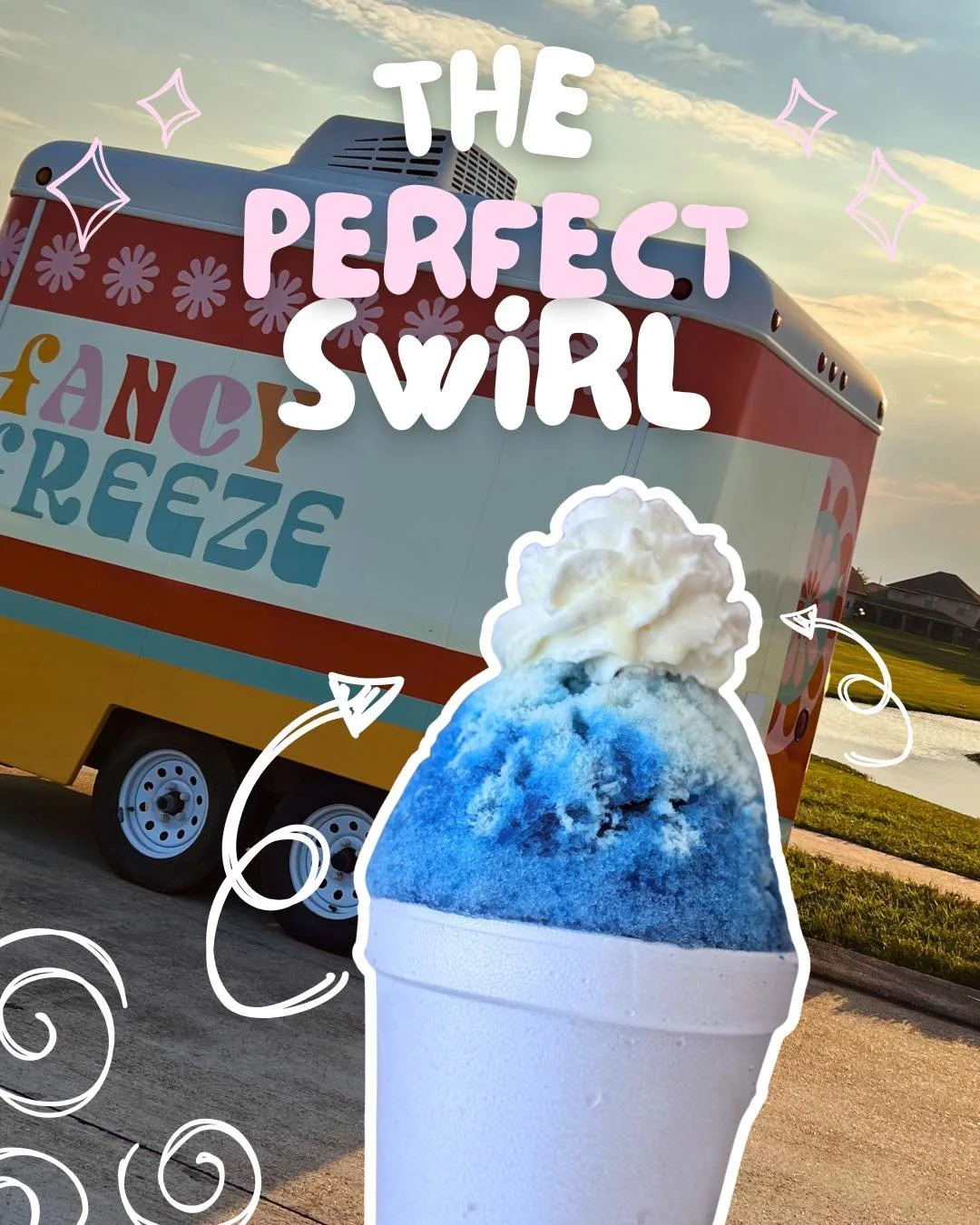 The perfect swirl 🤍🍧

As a former bakery owner, that swirl was practiced until it was just perfect! These days, instead of cakes and cupcakes, I&rsquo;m topping snoballs!

Still sweet. Still delicious. And still loving every treat we serve. 💛

So 