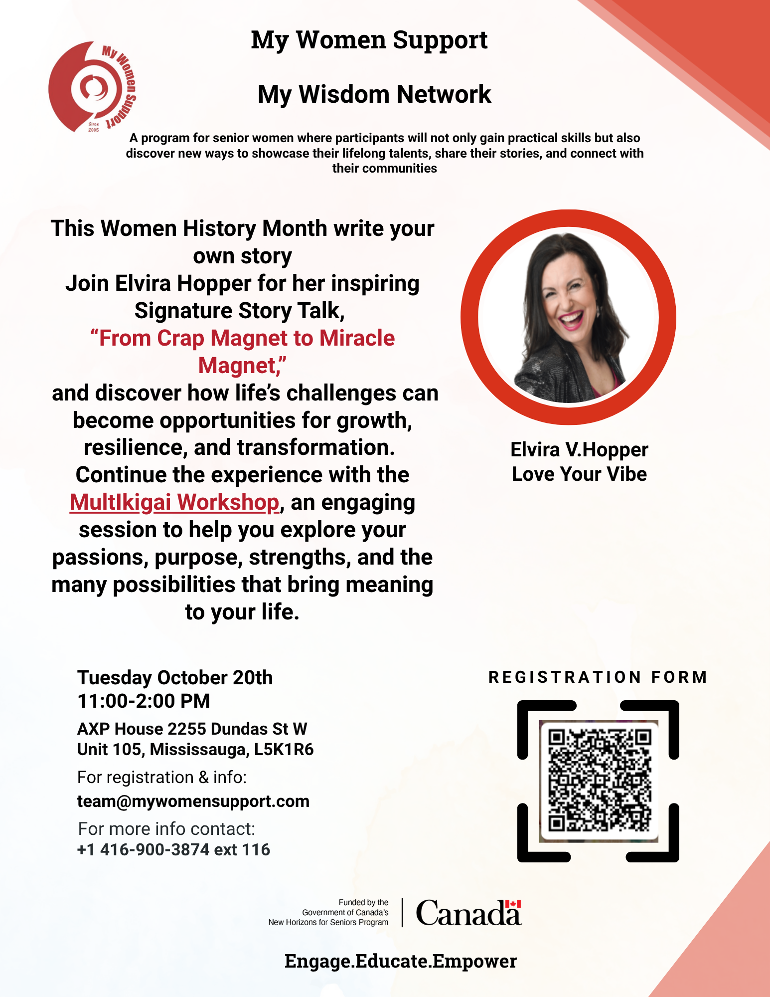 Women History Month Get Inspired to write your own story with Elvira Hopper for her inspiring Signature Story Talk