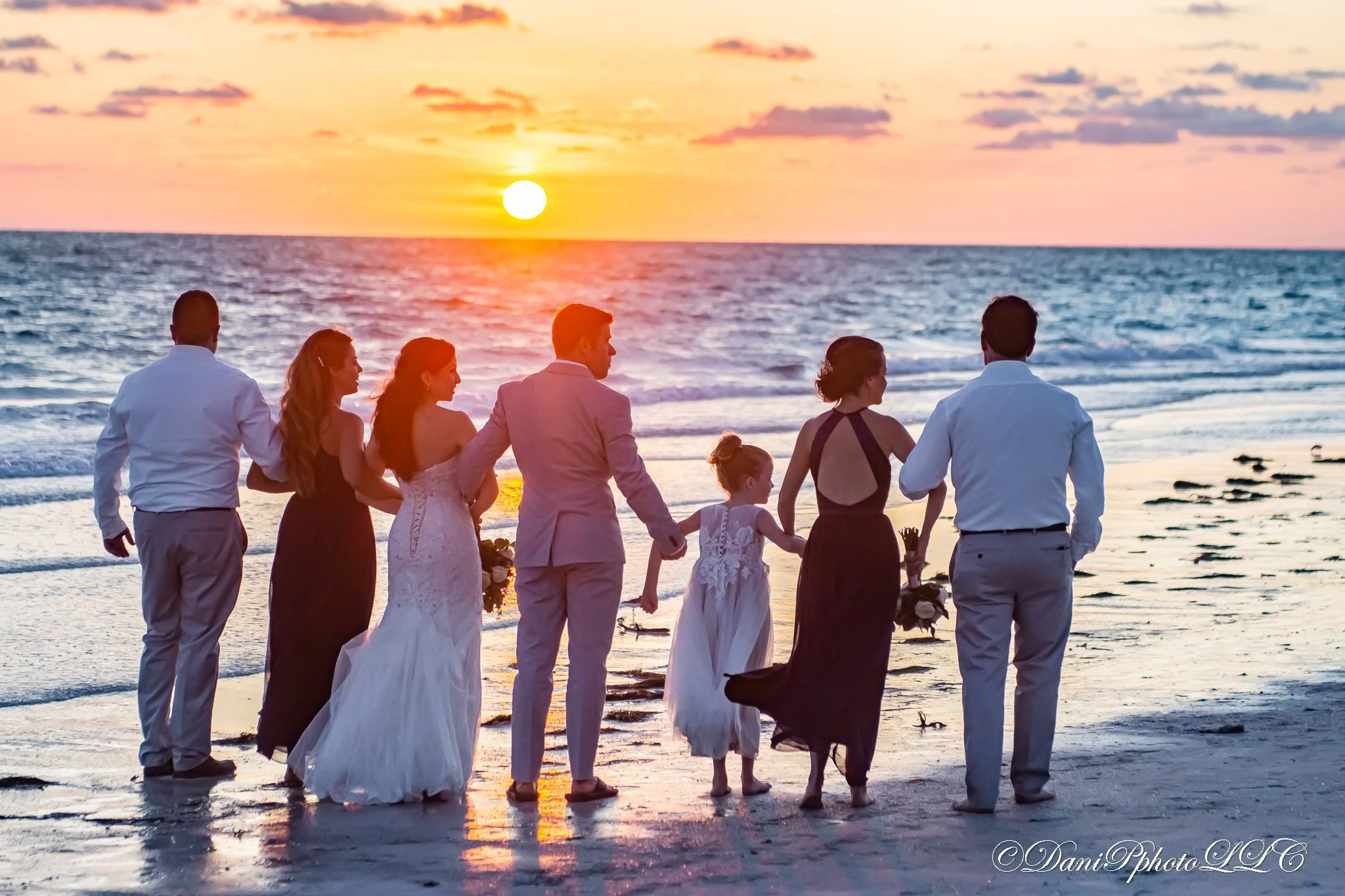 Sunset, Bridal Party, Anna Maria Island, Florida 2022 Photo by Dani P. Photo, LLC Locust Grove, GA