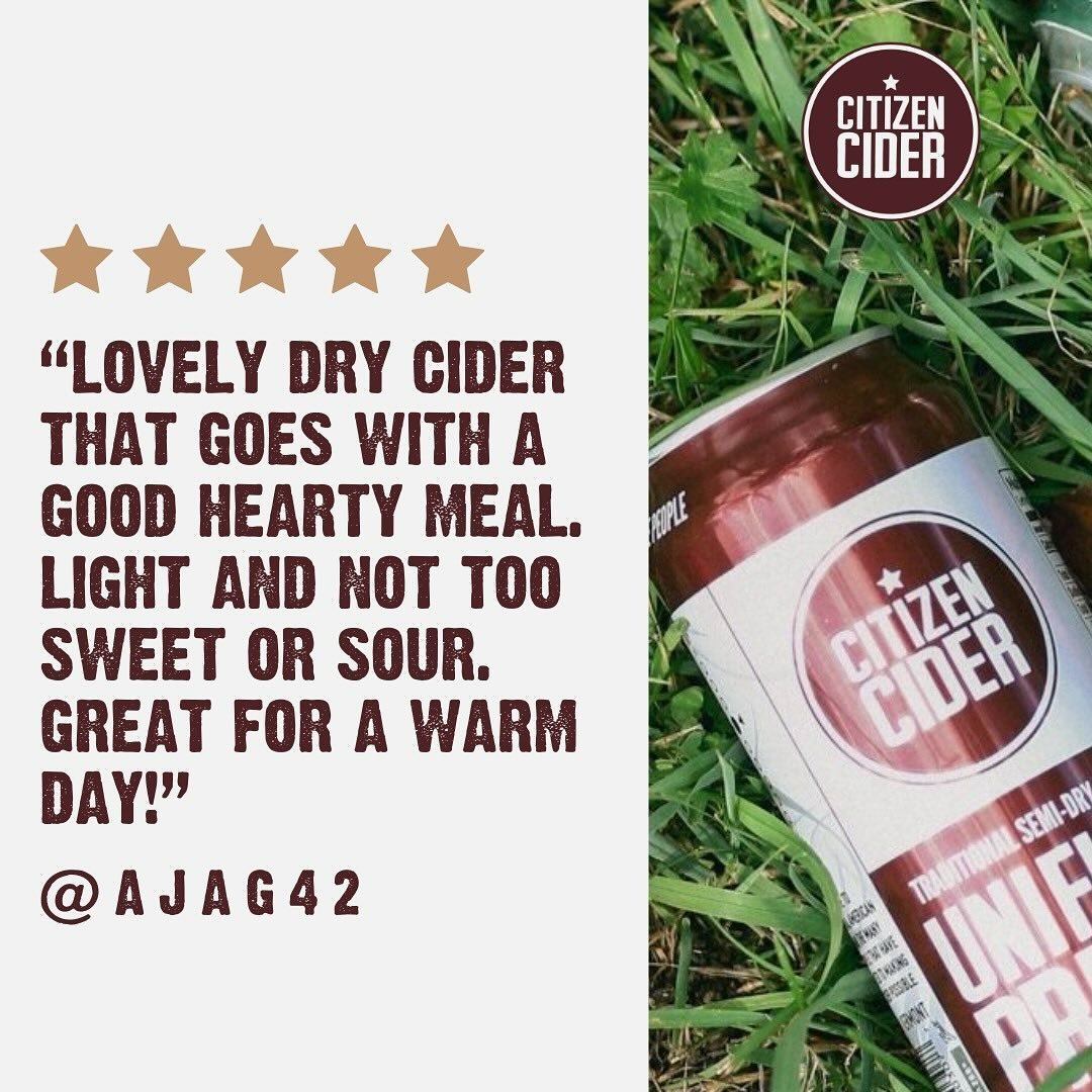 🍏✨ Our Unified Press cider is not too sweet, not too sour, but the perfect in-between . Thanks for the love! #CitizenCider #UnifiedPress #CraftCider