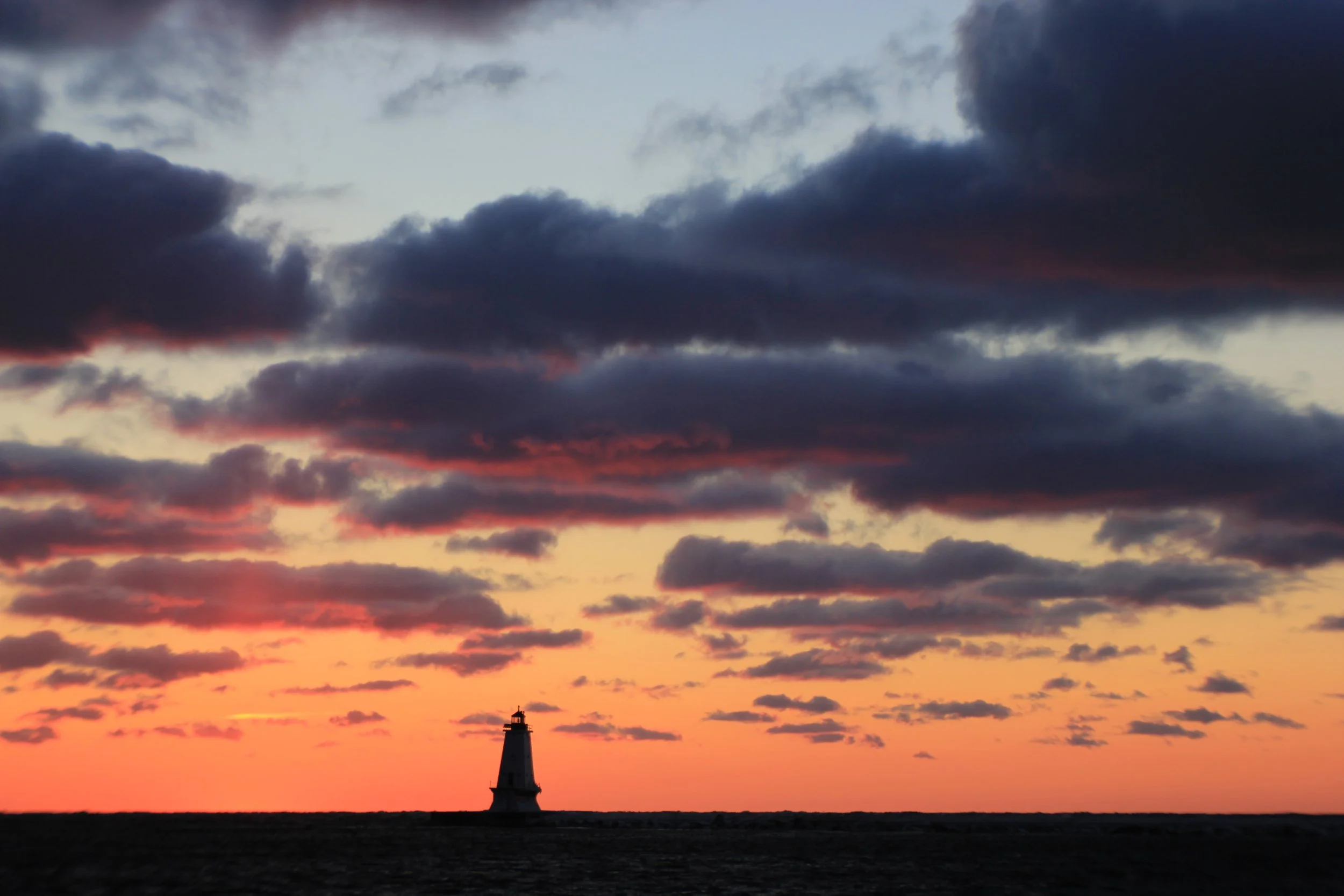 Ludington Michigan Photographer | Ludington Lighthouse at Sunset | Lake Michigan Sunset Photographer