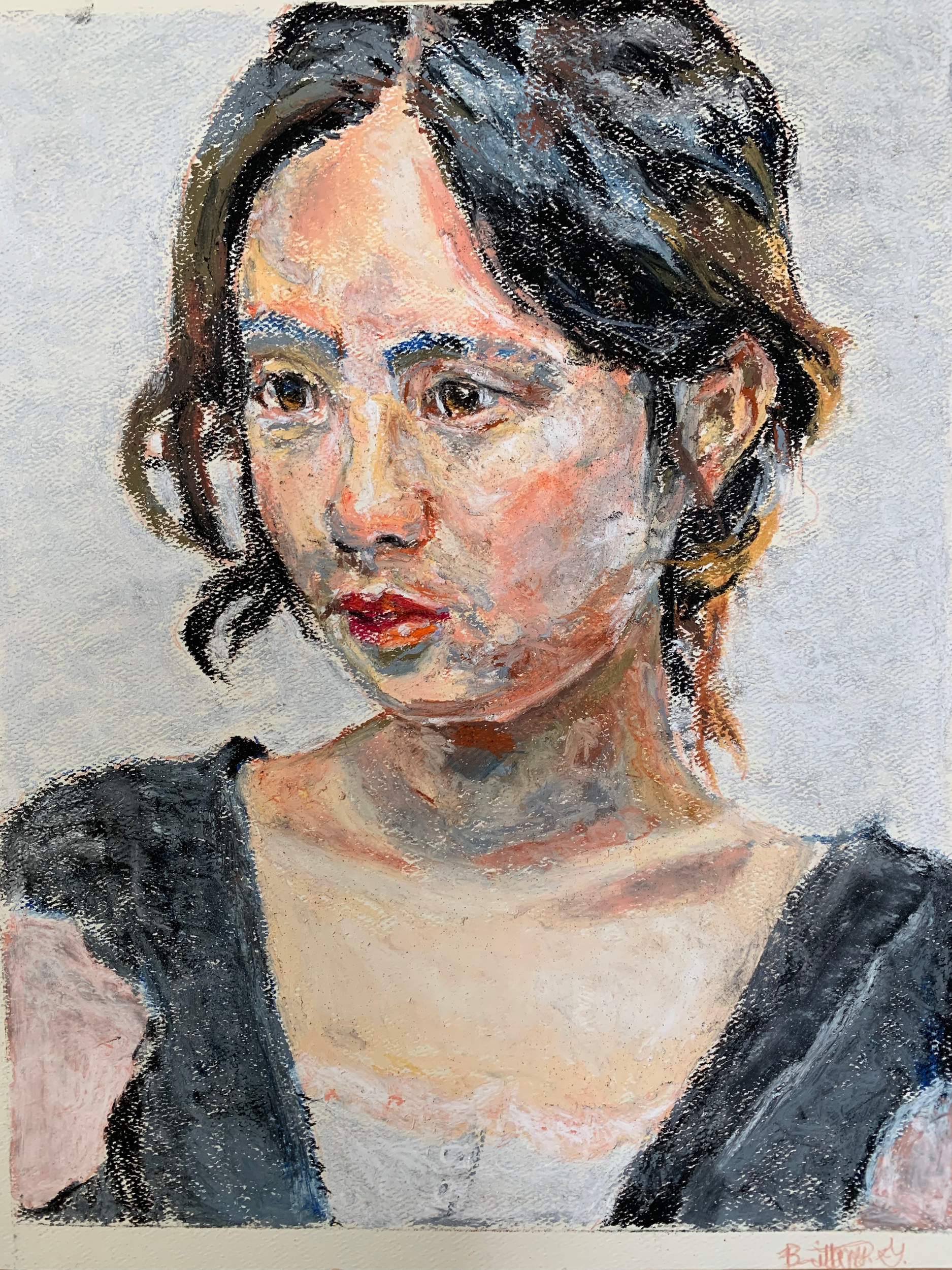 'Portrait of a Young Girl', 2025

11"x 14"

Oil Pastels on Paper
