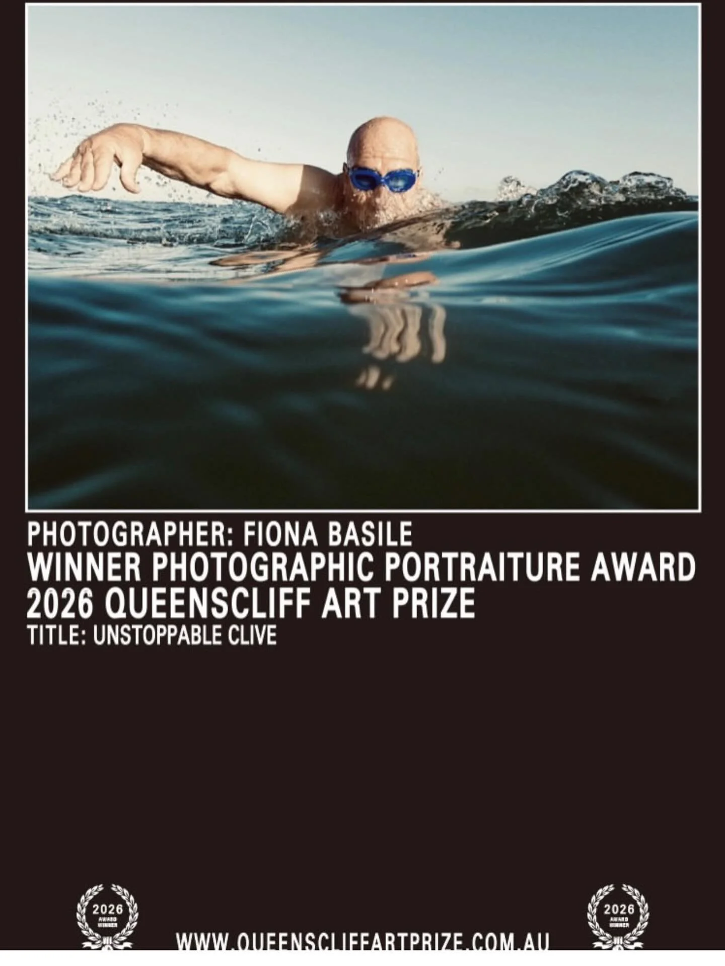 Thrilled to share that &ldquo;Unstoppable Clive&rdquo; is the Winner of the Photographic Portraiture Award in the 2026 national Queenscliff Art Prize. This photograph is currently being exhibited on the historic Queenscliff Pier, Queenscliff, on the 