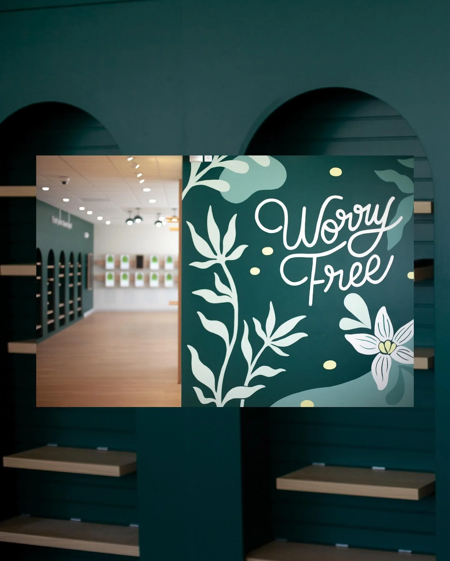 Mural installation for @sweetspotworryfree in River Edge, NJ 💚🍃