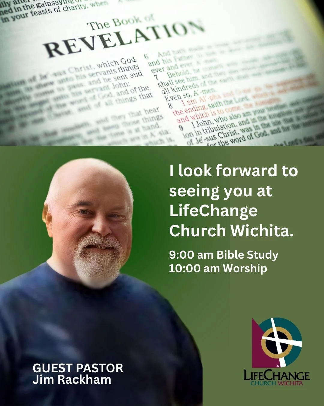 See YOU Sunday morning as we welcome guest Pastor Jim Rackham. Join us and bring someone with you!

#lifechangechurchwichita