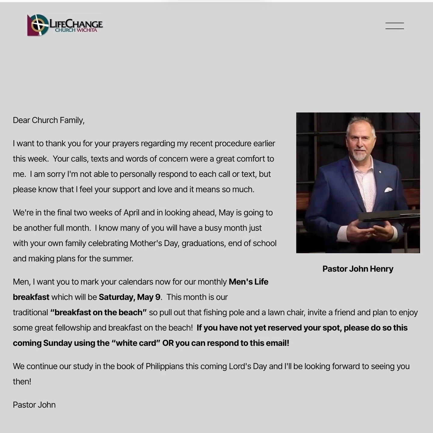 The Weekly Enews is available online! 
Visit https://www.lifechangechurchwichita.com/news

Stay up to date with ministry news and events at LifeChange Church Wichita. 

#lifechangechurchwichita