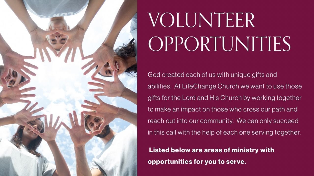 Serving is an important part of our worship &amp; we have a wide array of opportunities available from special, occasional opportunities or more regular times. It's also a blessing you don't want to miss!  Contact Barb in the church office &amp; get 