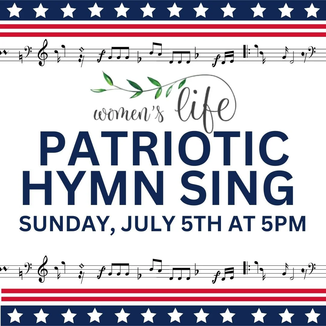 Mark your calendars for the Patriotic Hymn Sing on Sunday evening, July 5 at 5 PM hosted by Women's Life.  There are lots of special things planned along with an ice cream social to follow!! If you would be willing to provide homemade ice cream, plea