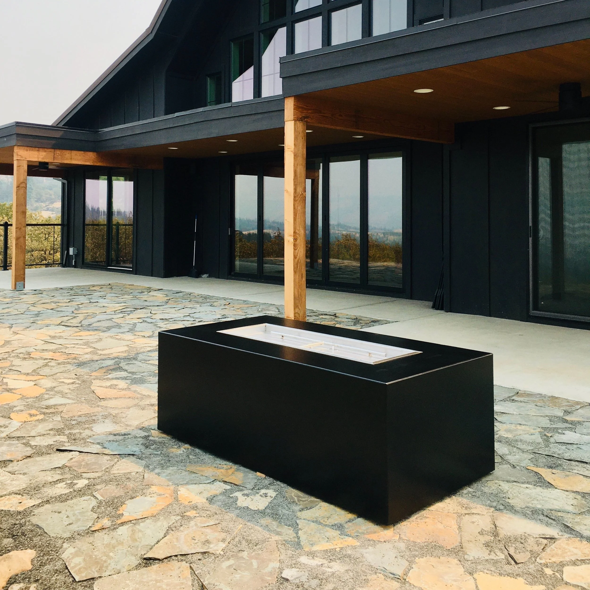 custom metal outdoor fireplace