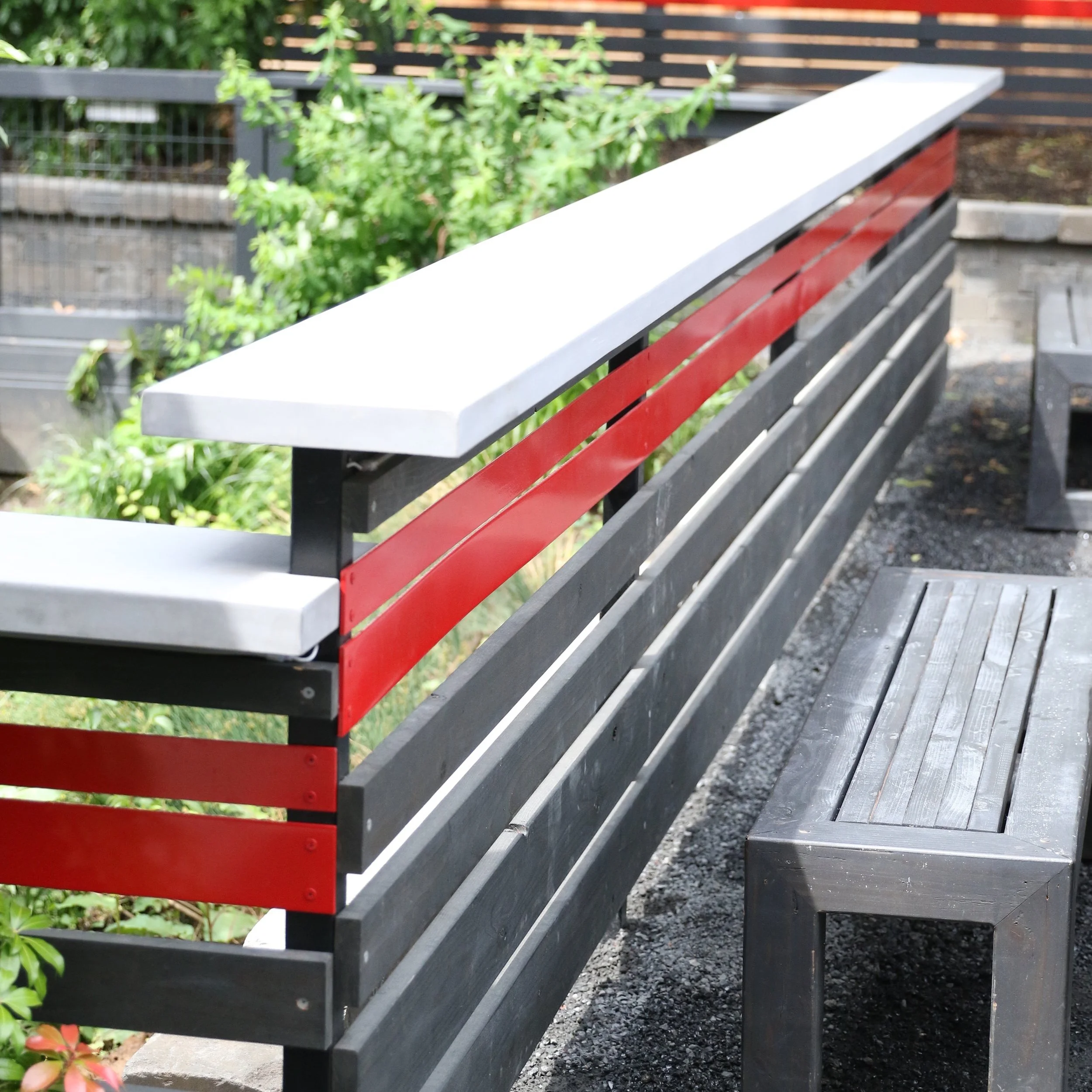 custom metal railing and concrete work