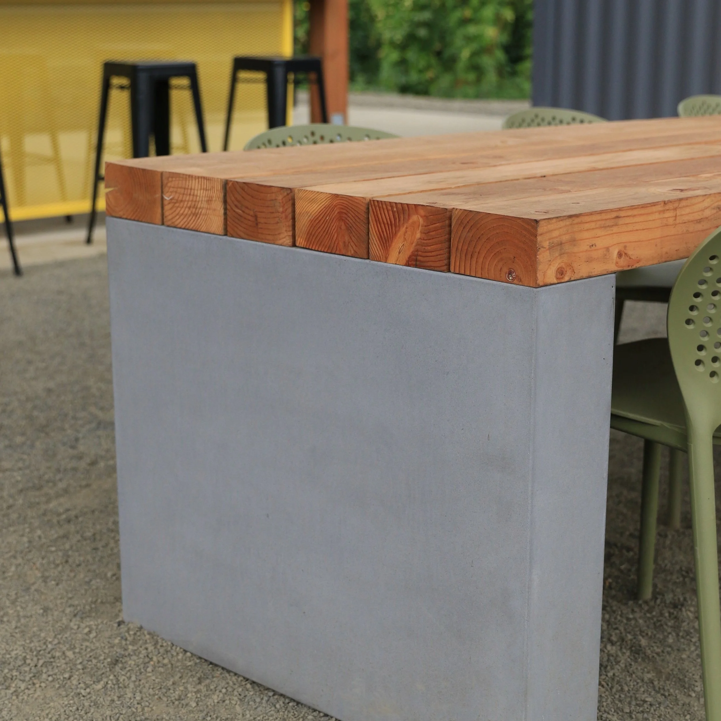 concrete table base outdoor tables