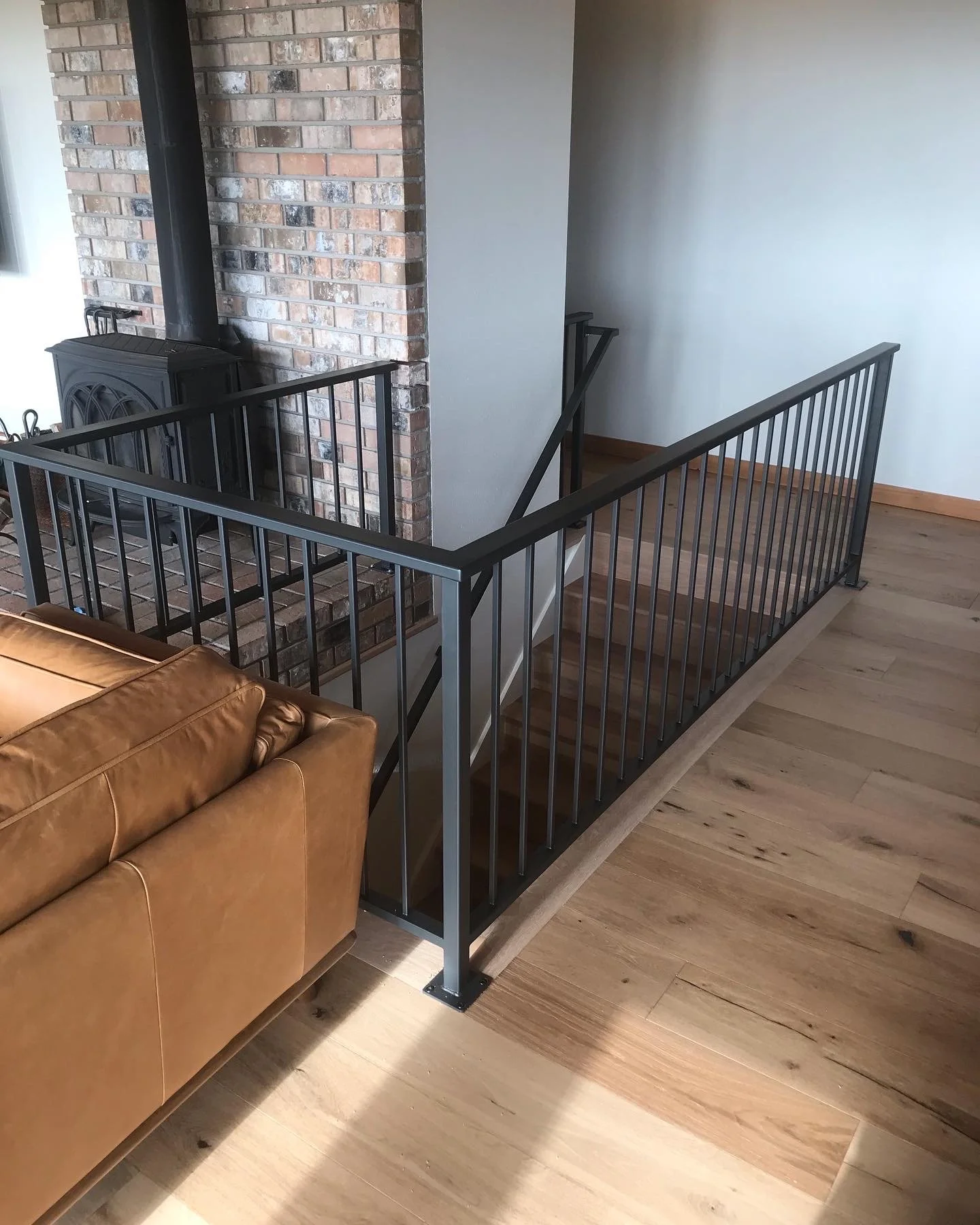 custom metal railing in portland home