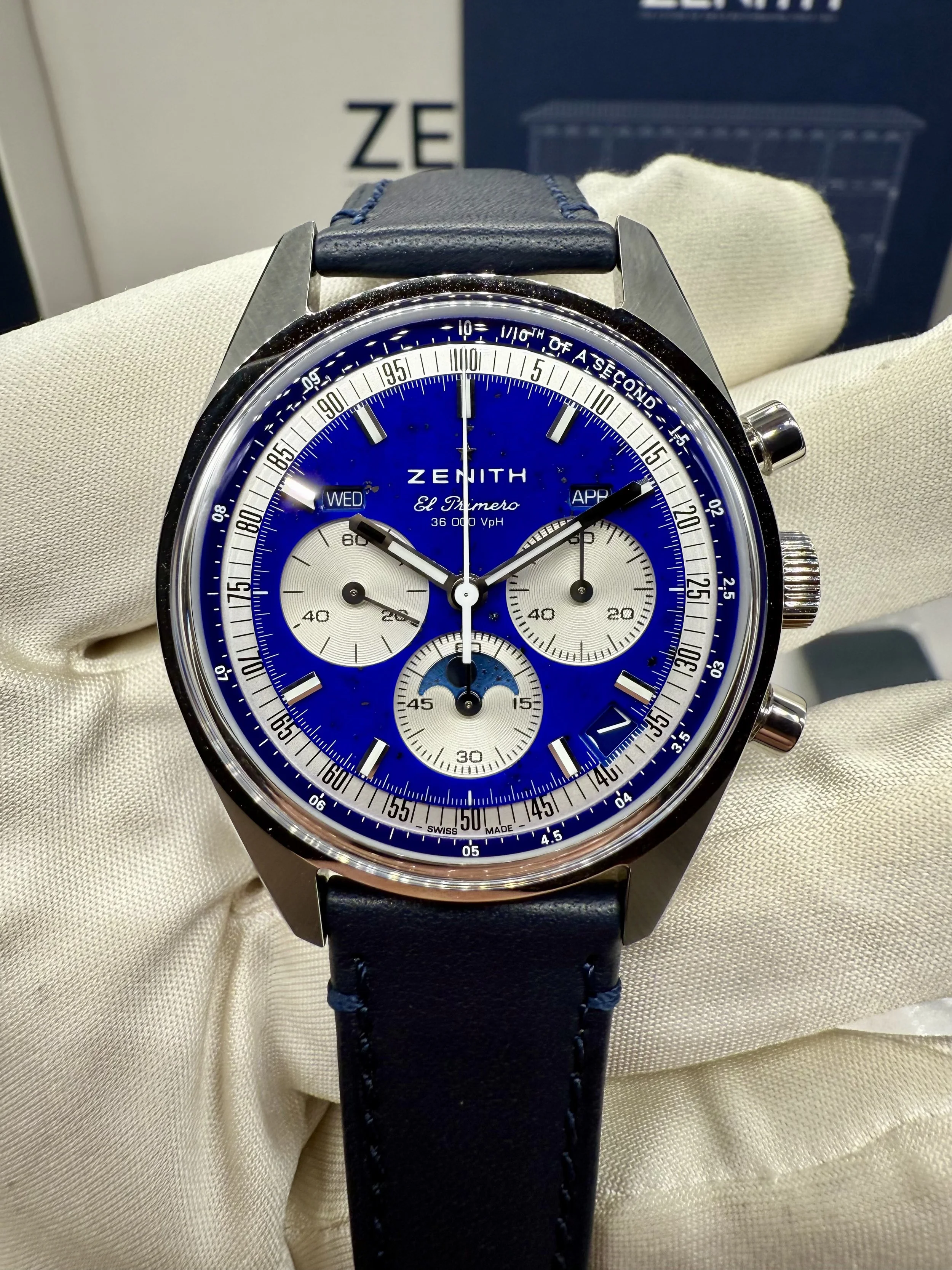 Zenith NEW 2026 Original Triple Calendar Lapis Lazuli Chronomaster Full set STUNNING PIECE!!!