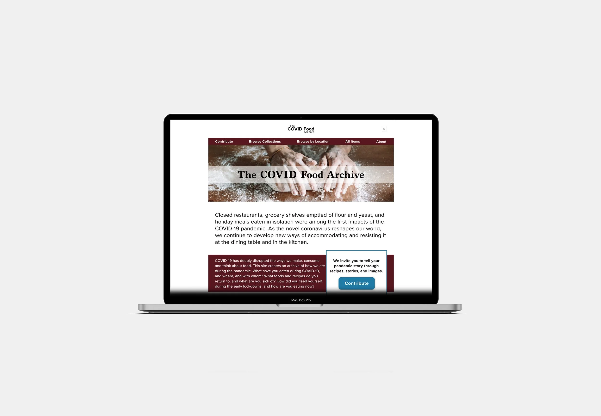 The COVID Food Archive Website (UI)