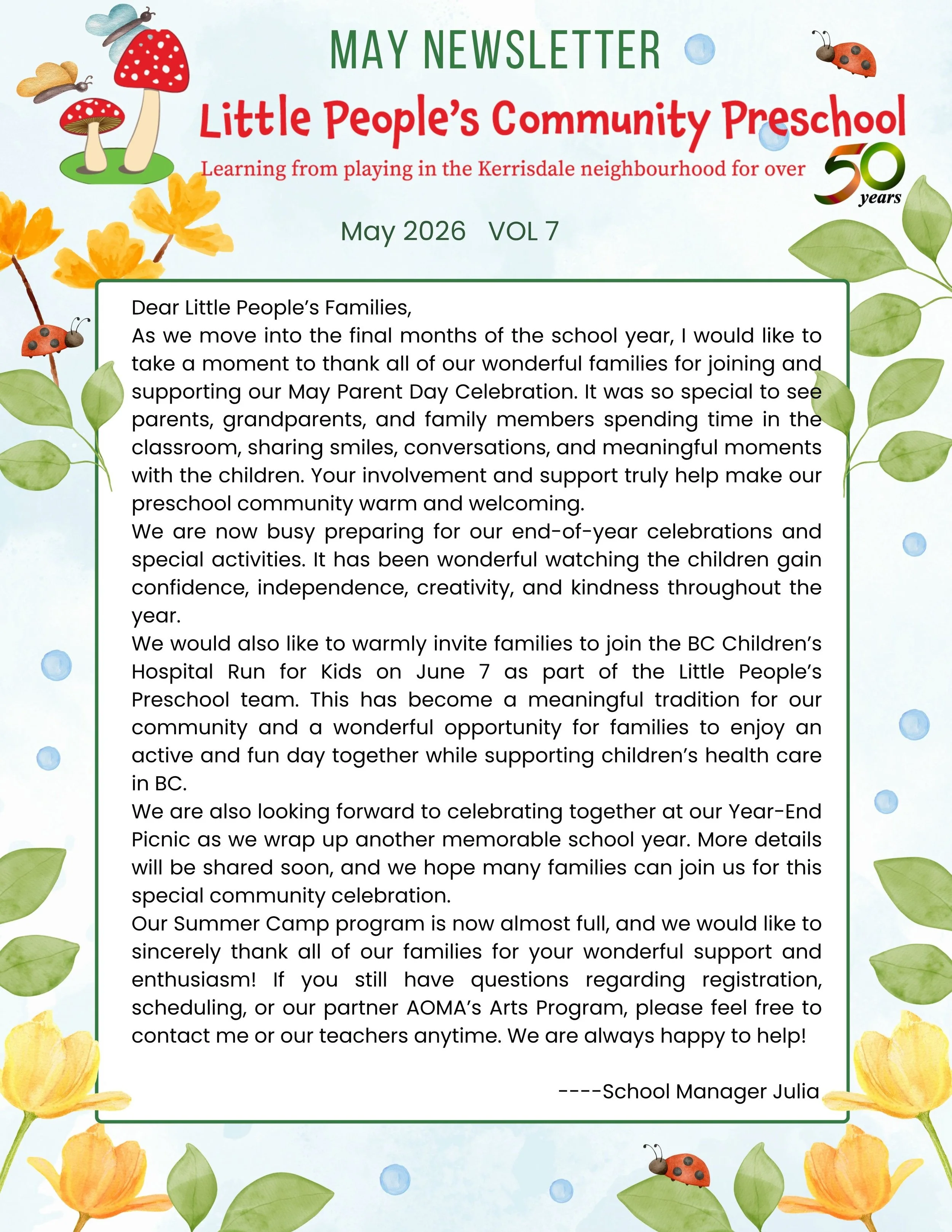 May Newsletter