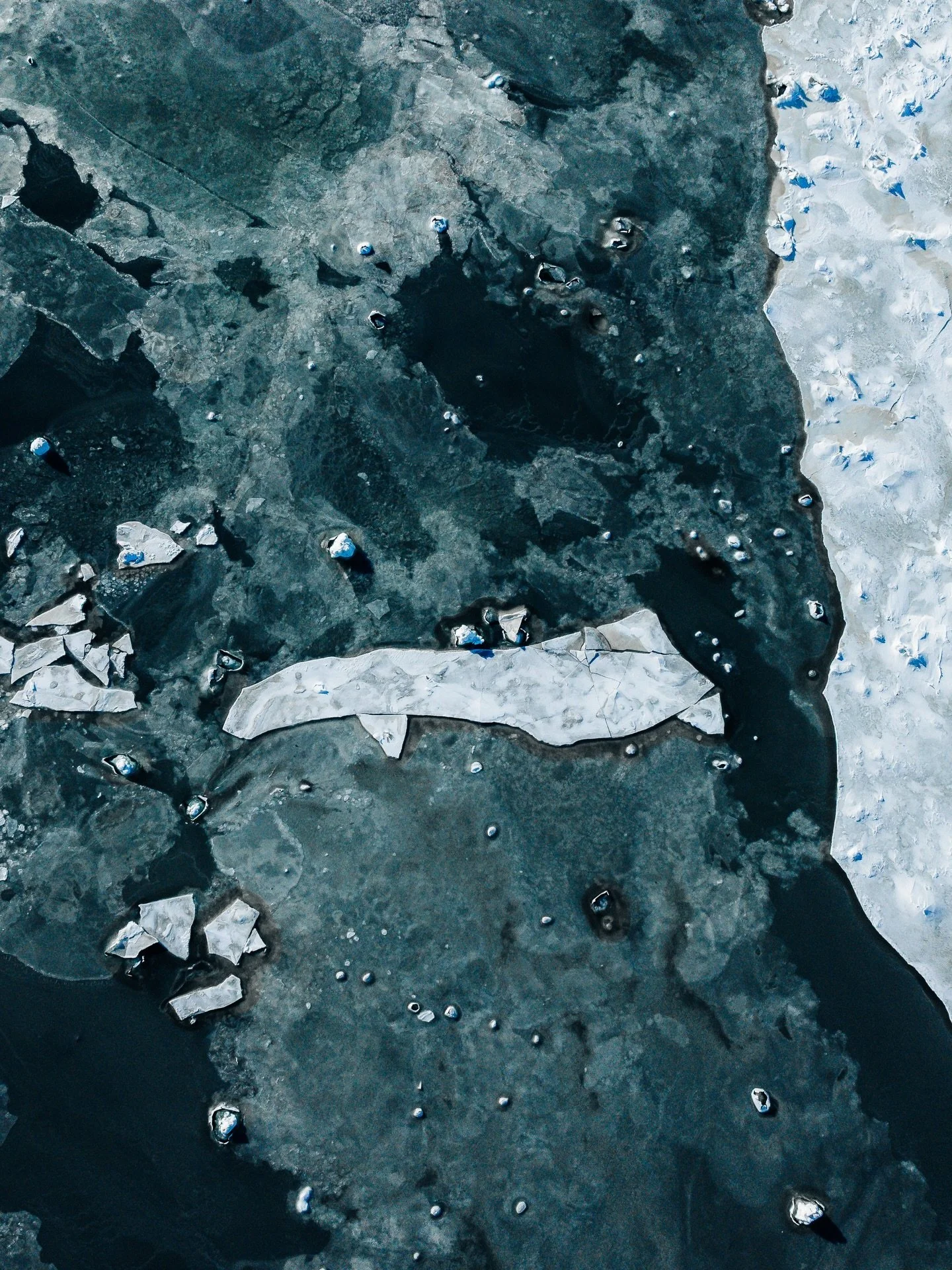 Dernier regard sur cet hiver qui se termine doucement. Voici la banquise vue du ciel aux alentours de Baie-Comeau. J&rsquo;y vois une forme de b&eacute;luga sur la premi&egrave;re image, et vous?