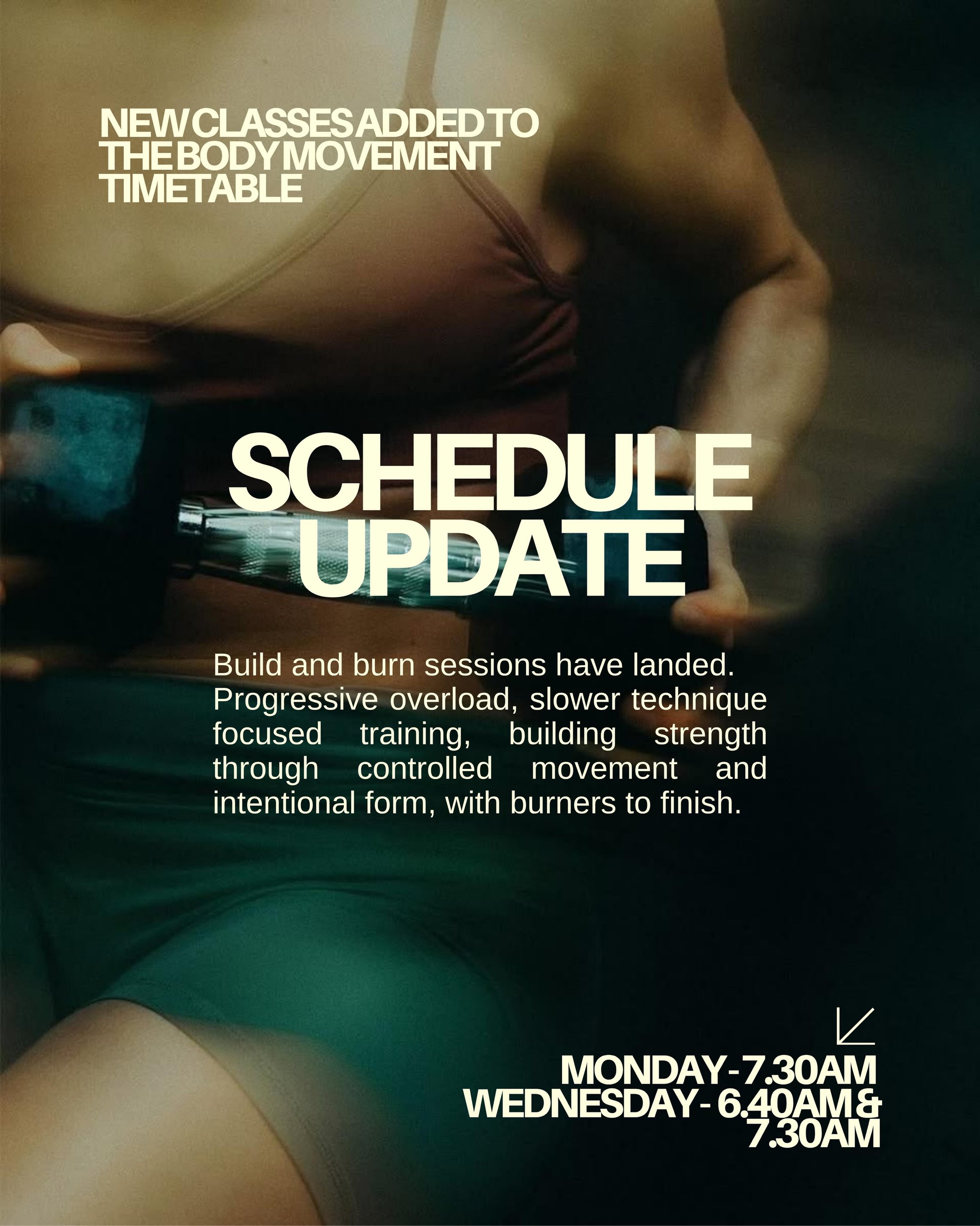 NEW Build and burn sessions have landed 🔥 
Progressive overload, slower technique focused training, building strength through controlled movement and intentional form, with burners to finish.

This will be replacing our hybrid mat classes until our 