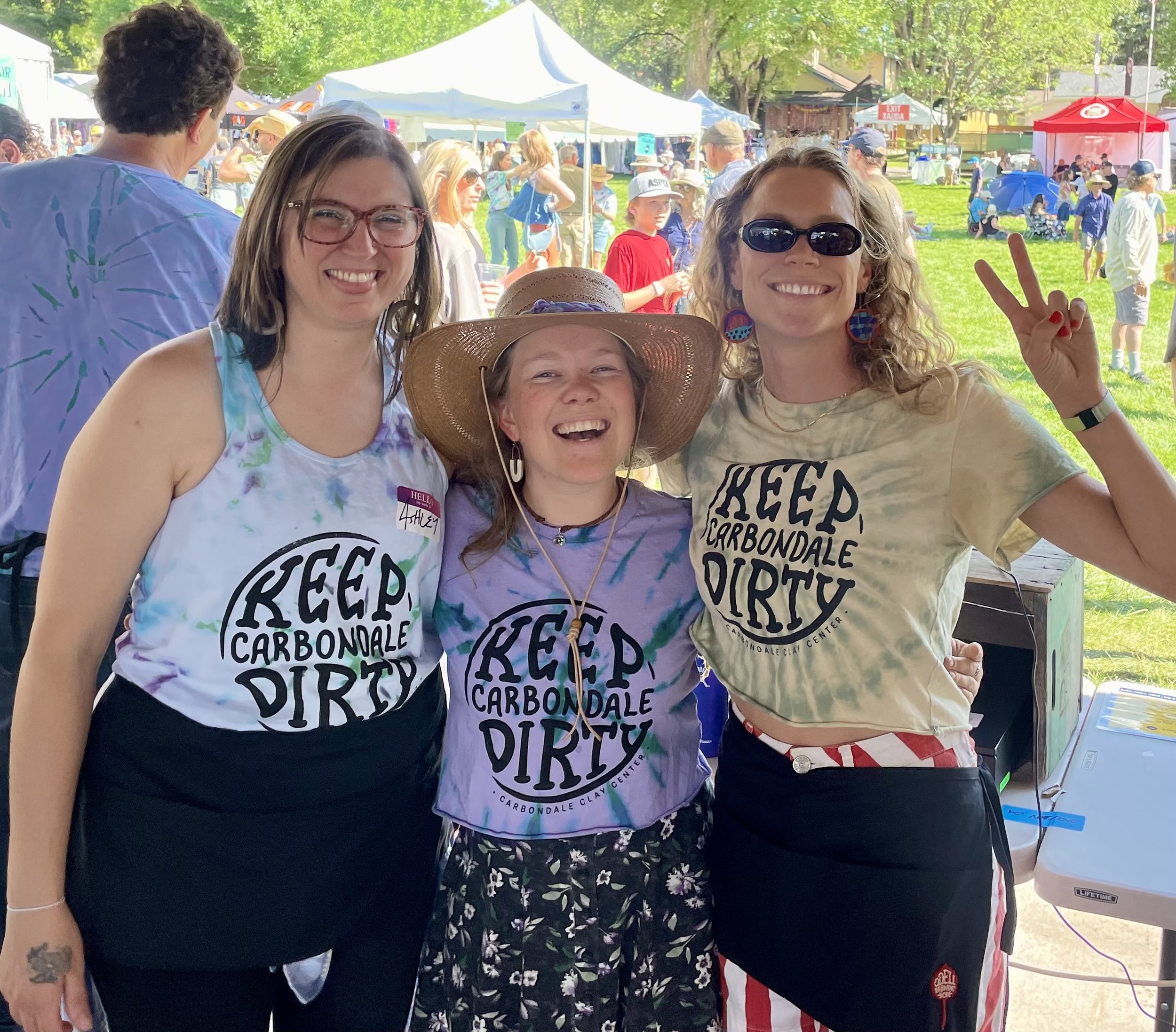 T-shirts were hand printed by me to be worn by our CCC team at Mountain Fair in Carbondale, CO