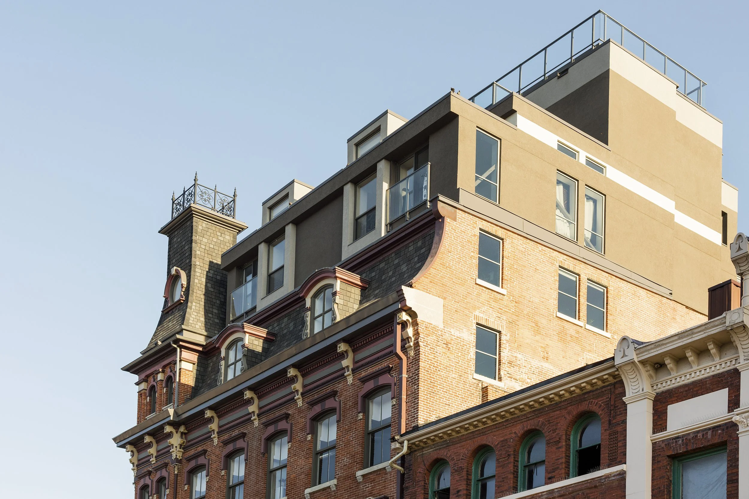 The Kensington Apartments in Kingston exterior rooftop project by Shoalts and Zaback Architects.