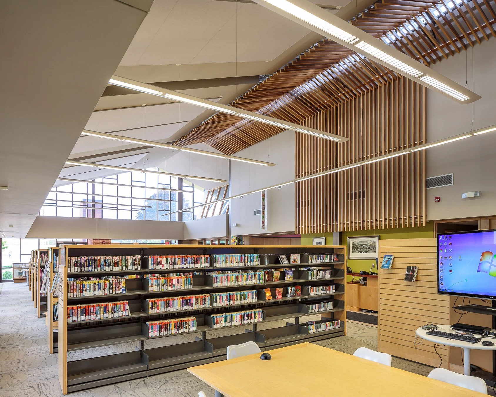 Cookstown Library reading area designed by Shoalts and Zaback Architects.