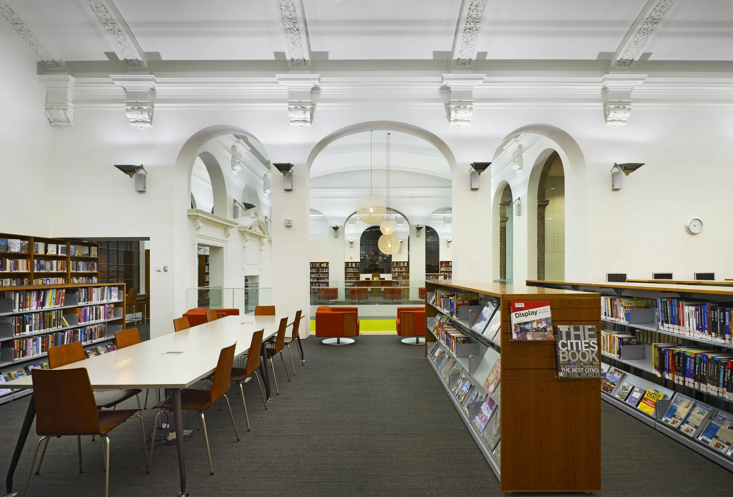 Toronto Bloor-Gladstone Library reading area restoration by Shoalts and Zaback Architects.