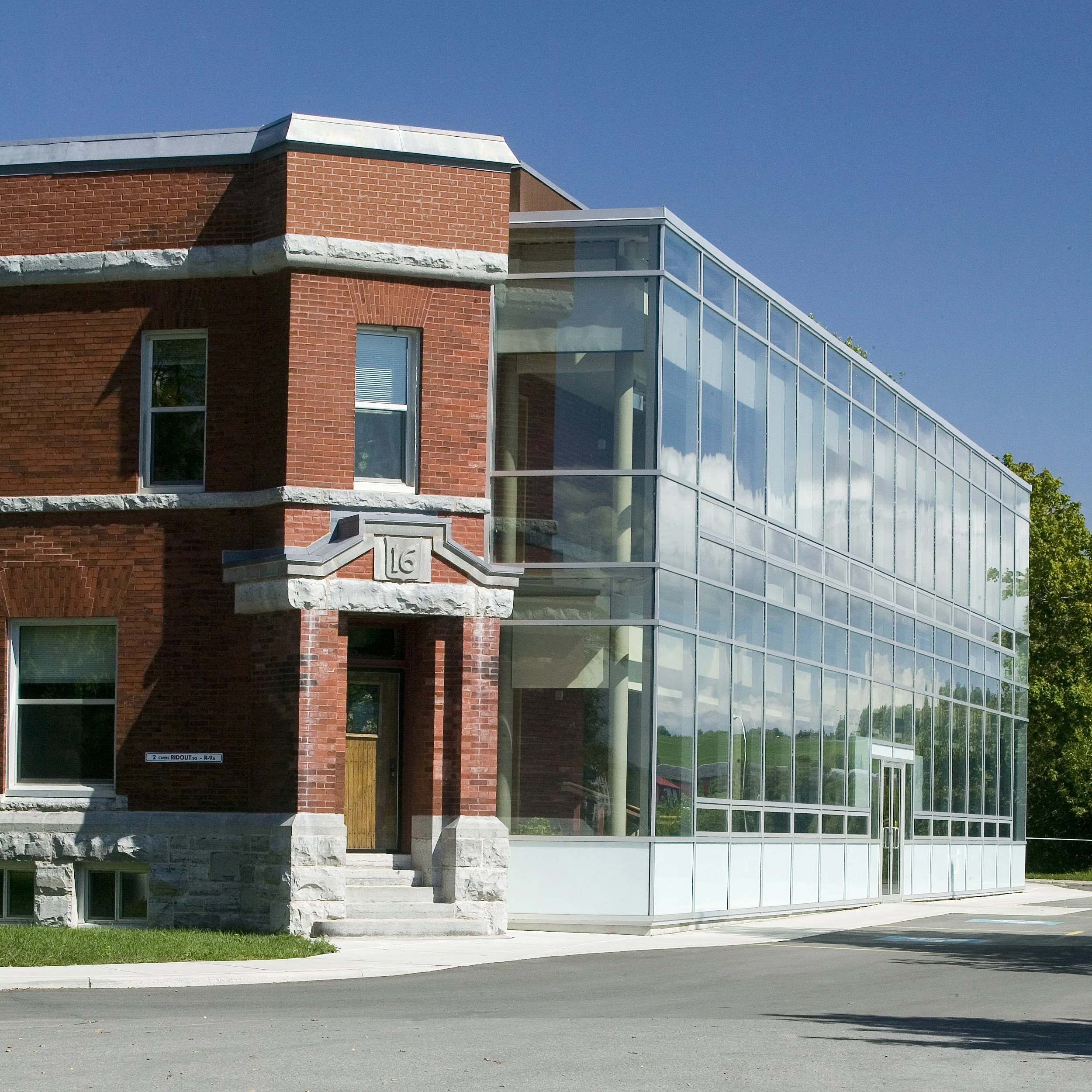 Exterior of Kingston Royal Military College Ridout Row project by Shoalts and Zaback Architects.