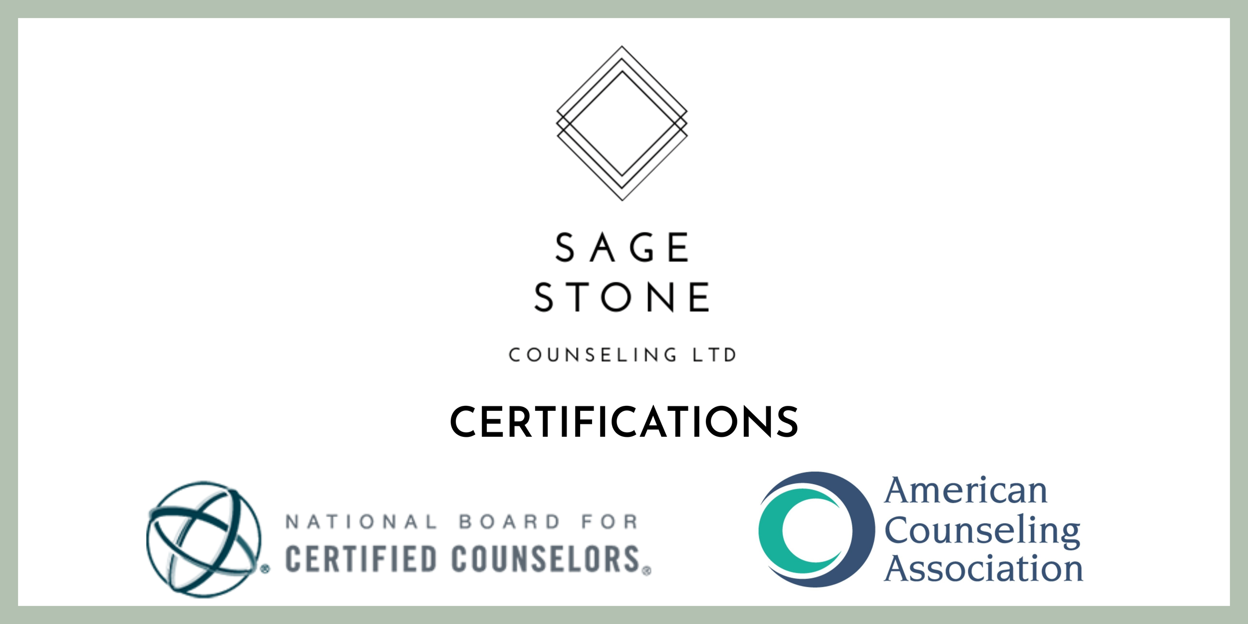 logos of Sage Stone Counseling Certifications