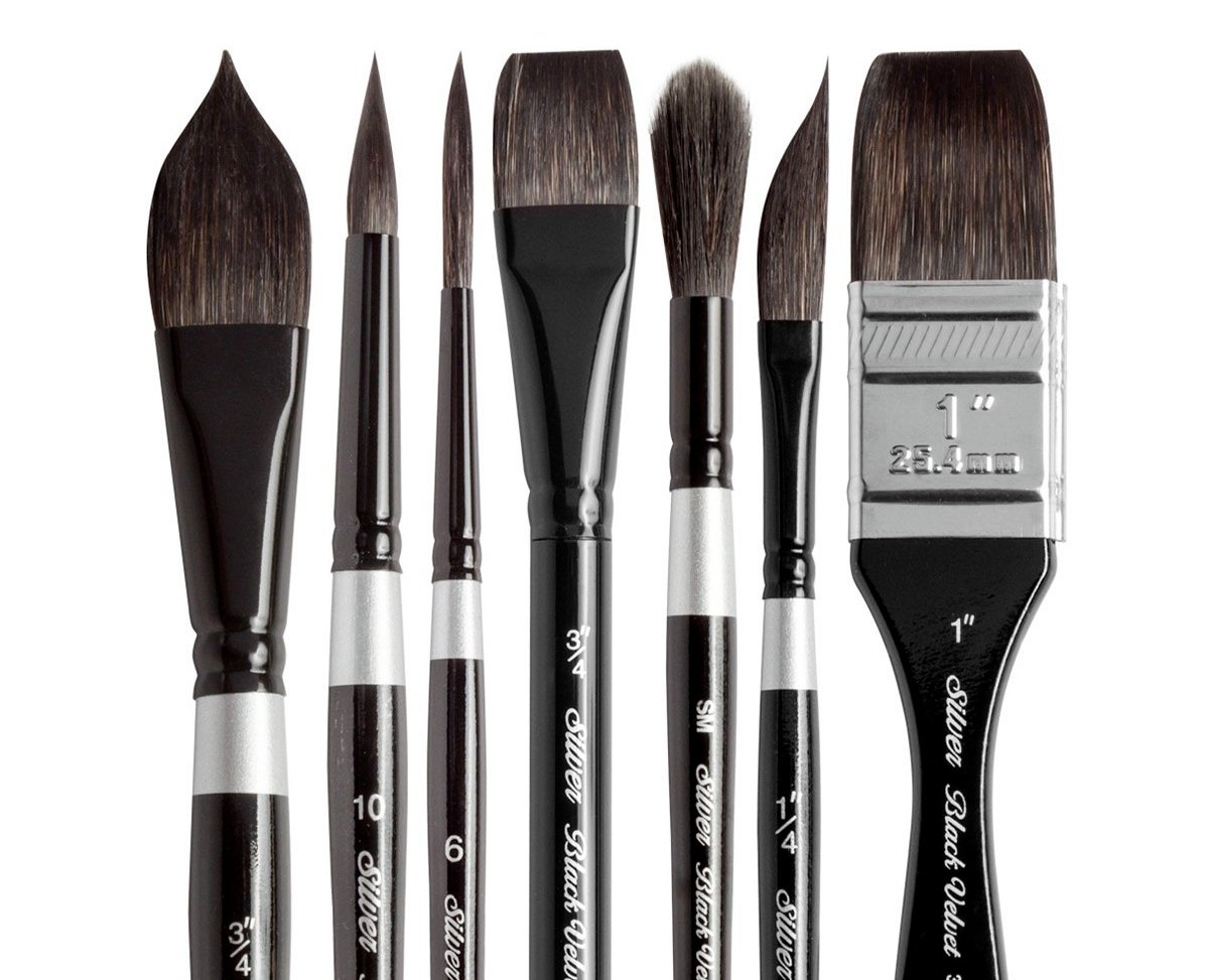 Silver Brush Black Velvet Watercolor Brush Set - Plein Air, Set of