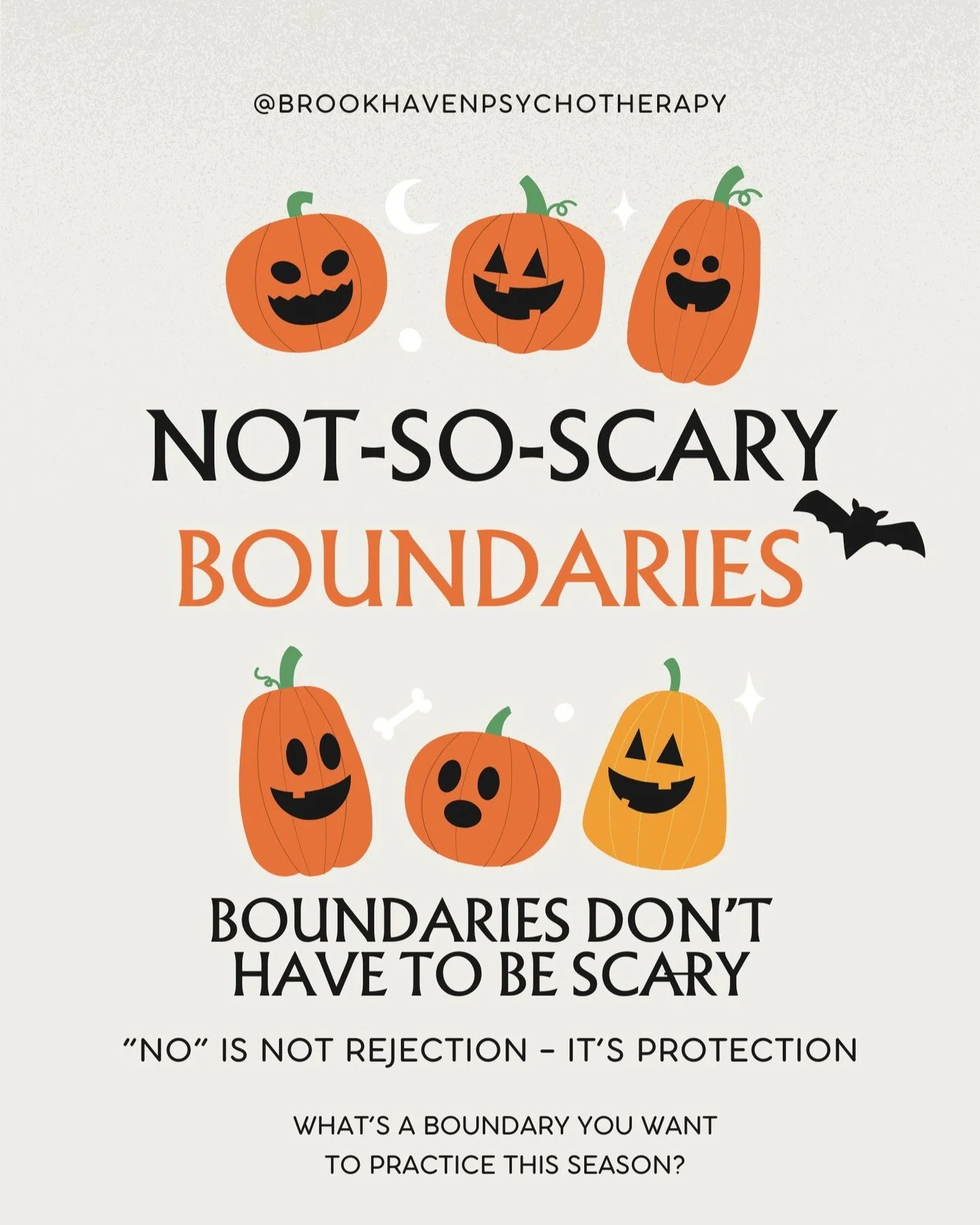 Boundaries don&rsquo;t have to be scary, even during the spooky season 🎃

&ldquo;No&rdquo; is not rejection &mdash; it&rsquo;s protection.

What&rsquo;s a boundary you want to practice this season?

#HealthyBoundaries #EmotionalBoundaries #SayingNoI