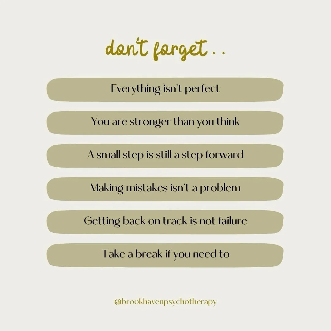 A gentle reminder for today&mdash;and every day.
Progress doesn&rsquo;t have to be perfect to be meaningful.
Small steps count. Rest counts. Starting again counts.
You&rsquo;re doing better than you think. 🤍

#TherapyReminder #MentalHealthMatters #B