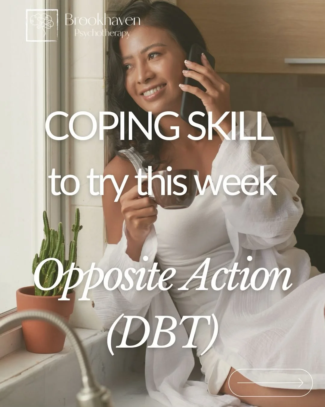 In DBT, &ldquo;Opposite Action&rdquo; helps shift emotional states. If your feelings lead to behaviors that don&rsquo;t serve you, act in the opposite direction. Your actions can influence your mood. 

#DBT #EmotionRegulation #CopingSkills #TherapyTi