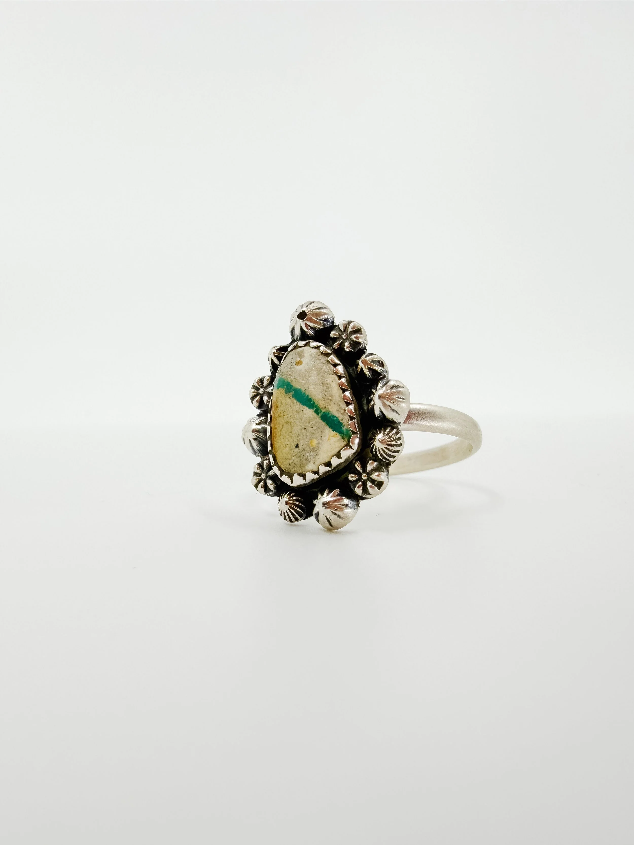 Handmade Sterling Silver Turquoise Ring - Size 9
